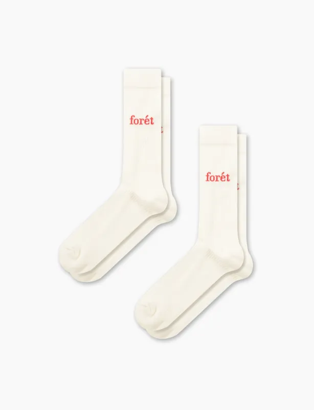 WALK SOCKS 2-PACK - CLOUD/RED made by Foret