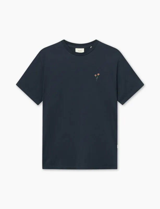 FLOWER T-SHIRT - NAVY sold by Foret