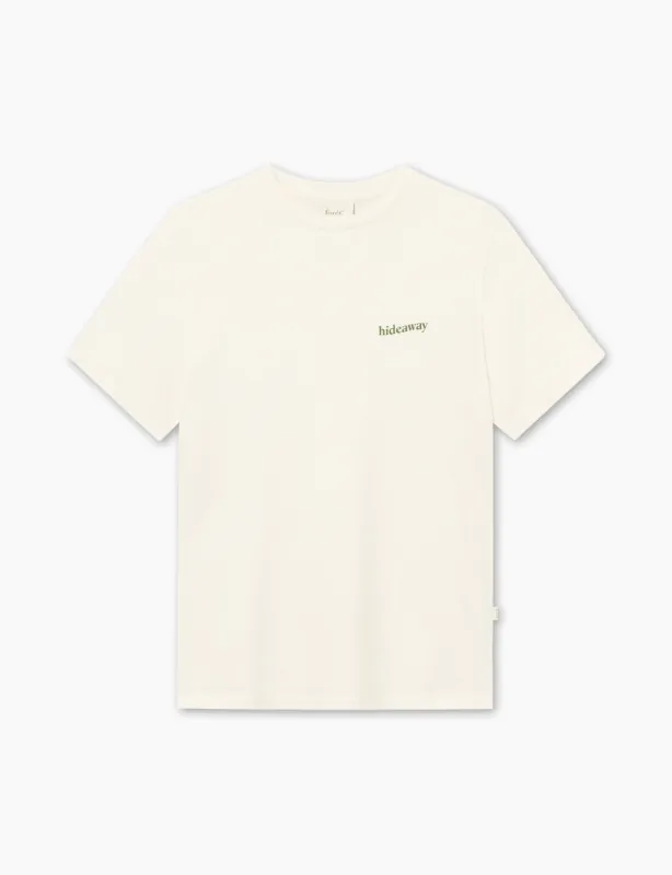 HIDEAWAY T-SHIRT - CLOUD/GREEN made by Foret