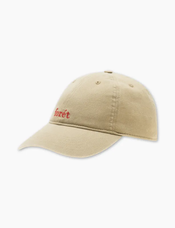 HAWK WASHED CAP - KHAKI/RED sold by Foret