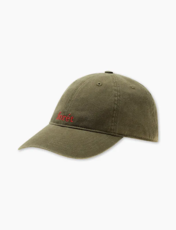 HAWK WASHED CAP - ARMY/RED sold by Foret