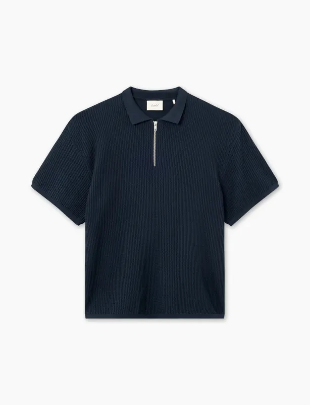 MOMENT HALF ZIP KNIT - NAVY sold by Foret