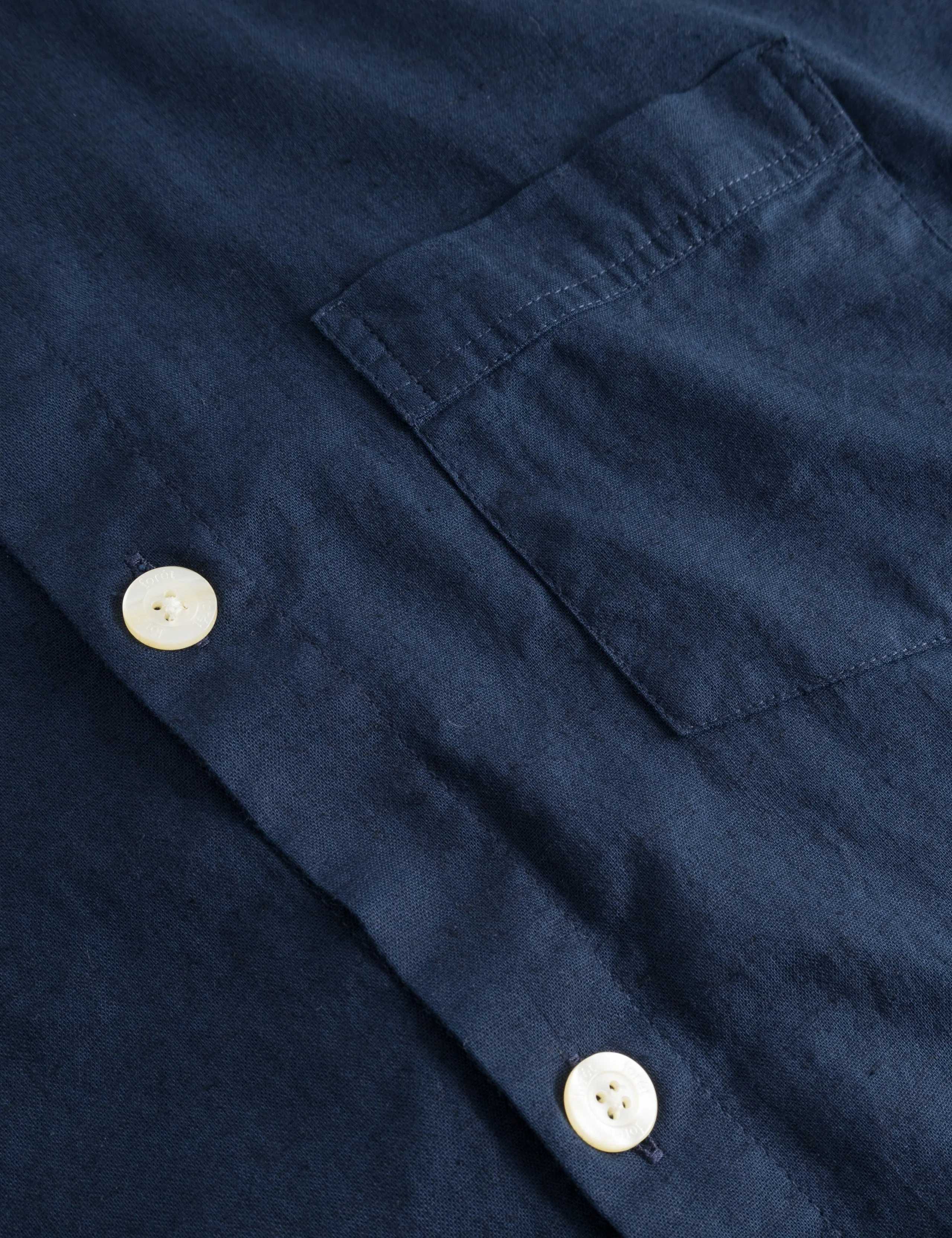 SERENE LINEN SS SHIRT - NAVY sold by Foret product image thumbnail 4