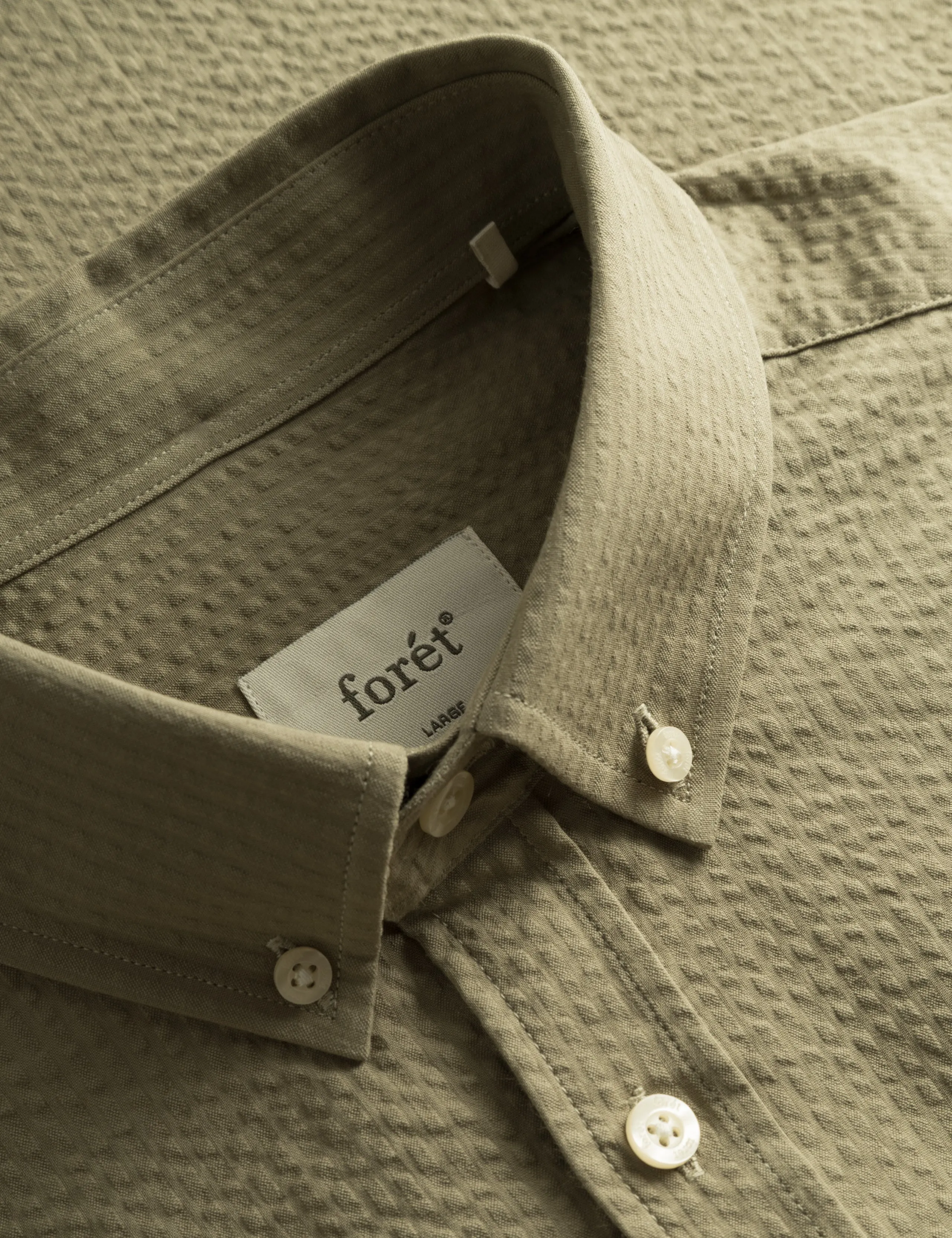 BUSH SEERSUCKER SHIRT - OLIVE sold by Foret product image thumbnail 2