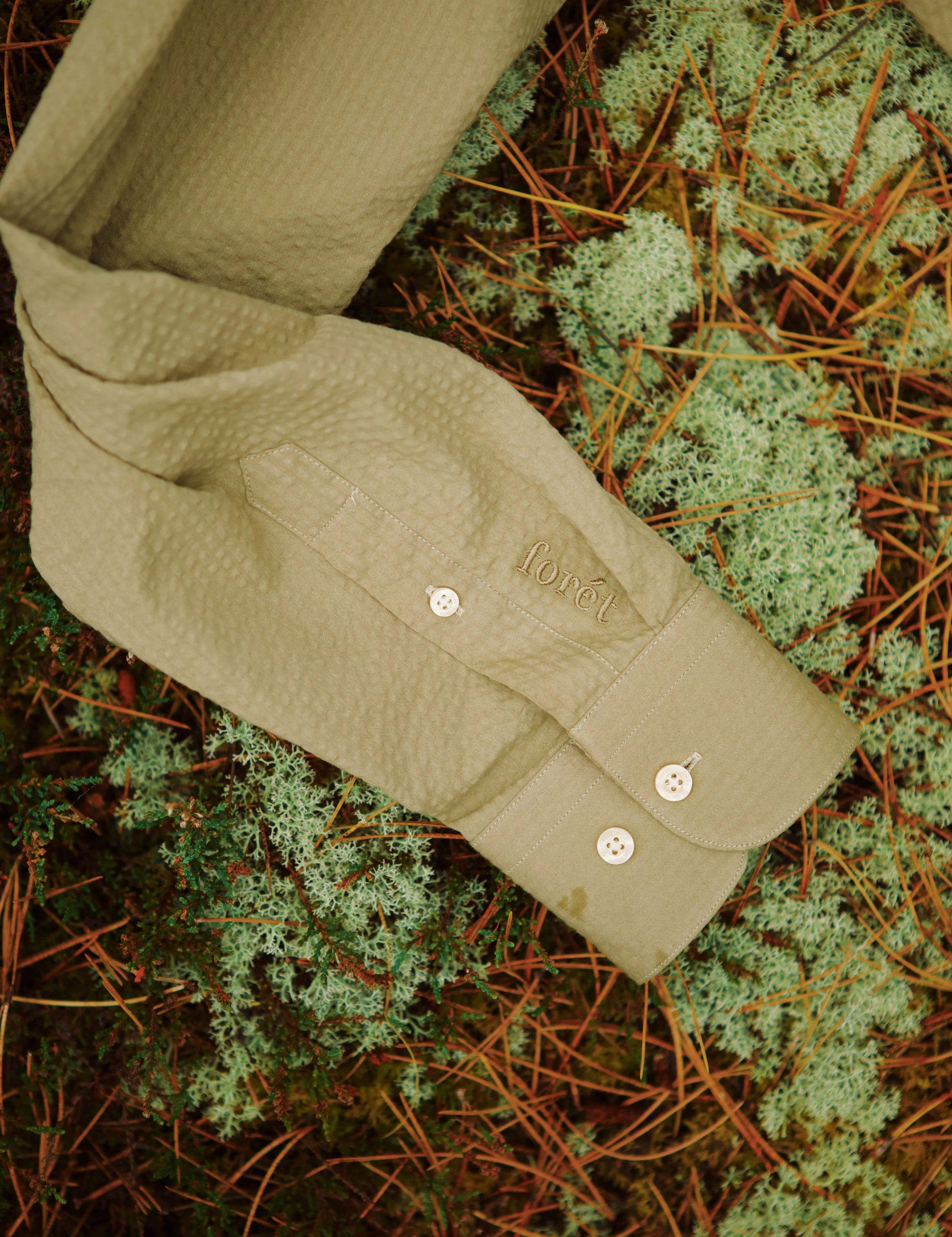 BUSH SEERSUCKER SHIRT - OLIVE sold by Foret product image thumbnail 4