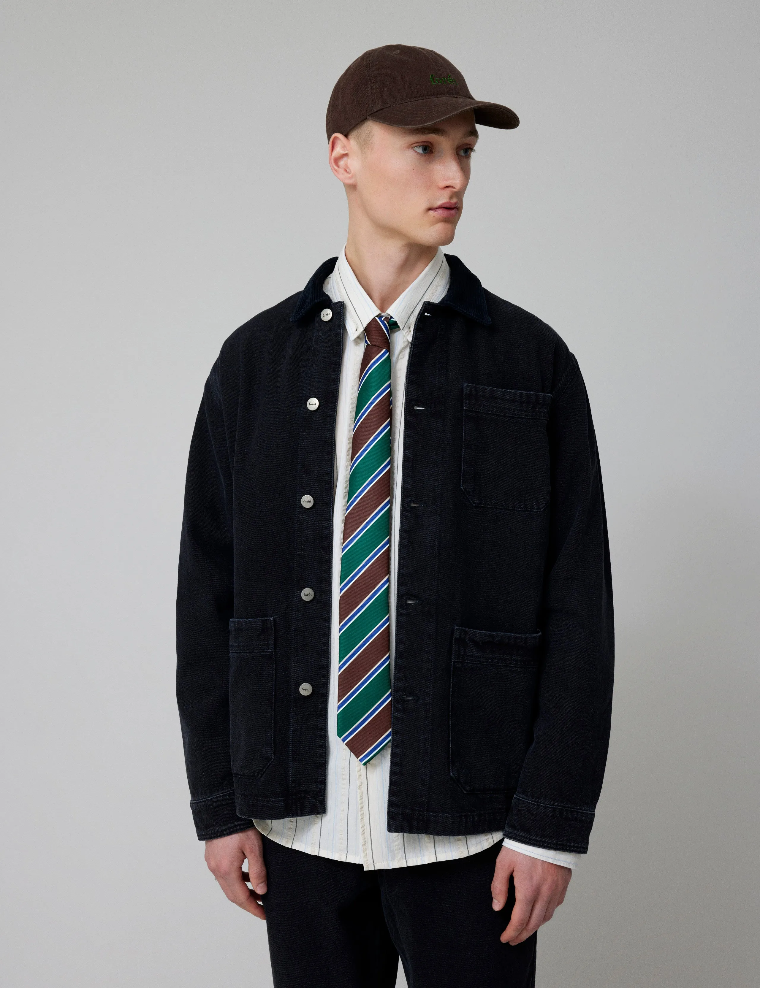 ROWAN OVERSHIRT - WASHED BLACK DENIM sold by Foret product image thumbnail 3