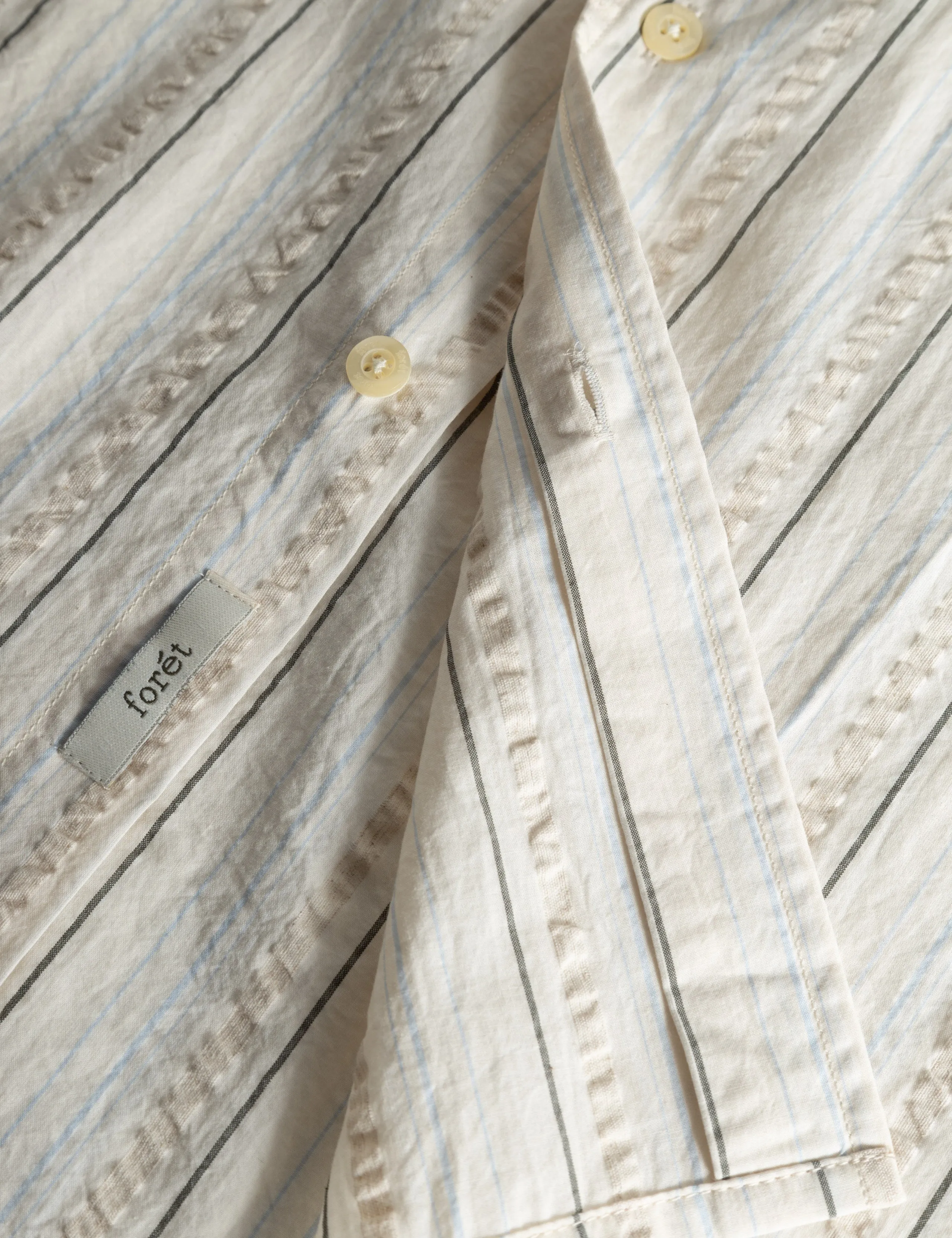 CAMP SEERSUCKER SHIRT - CLOUD STRIPE sold by Foret product image thumbnail 4