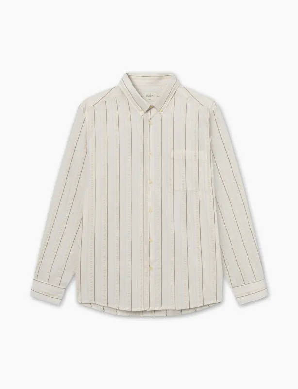 CAMP SEERSUCKER SHIRT - CLOUD STRIPE sold by Foret