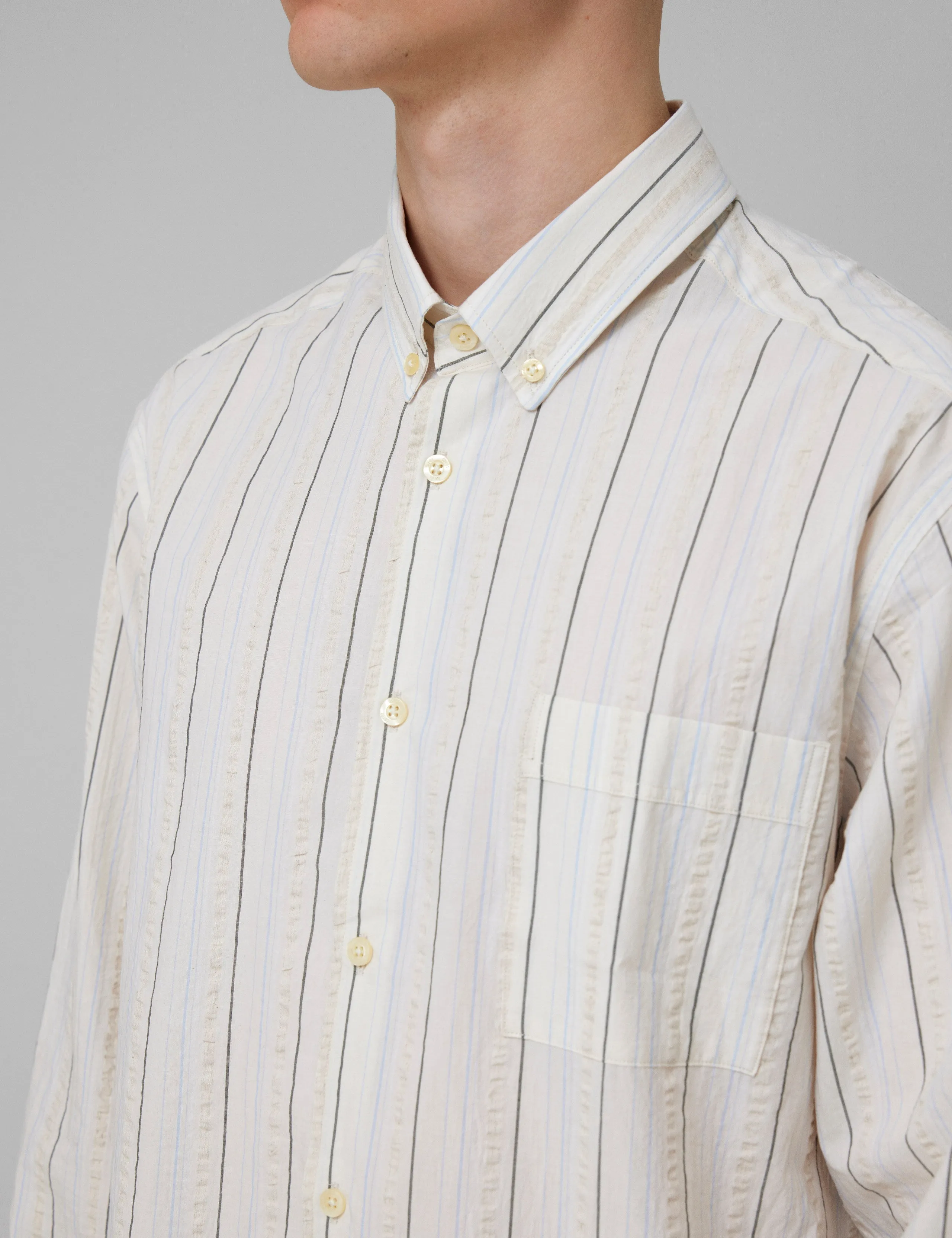 CAMP SEERSUCKER SHIRT - CLOUD STRIPE sold by Foret product image thumbnail 2