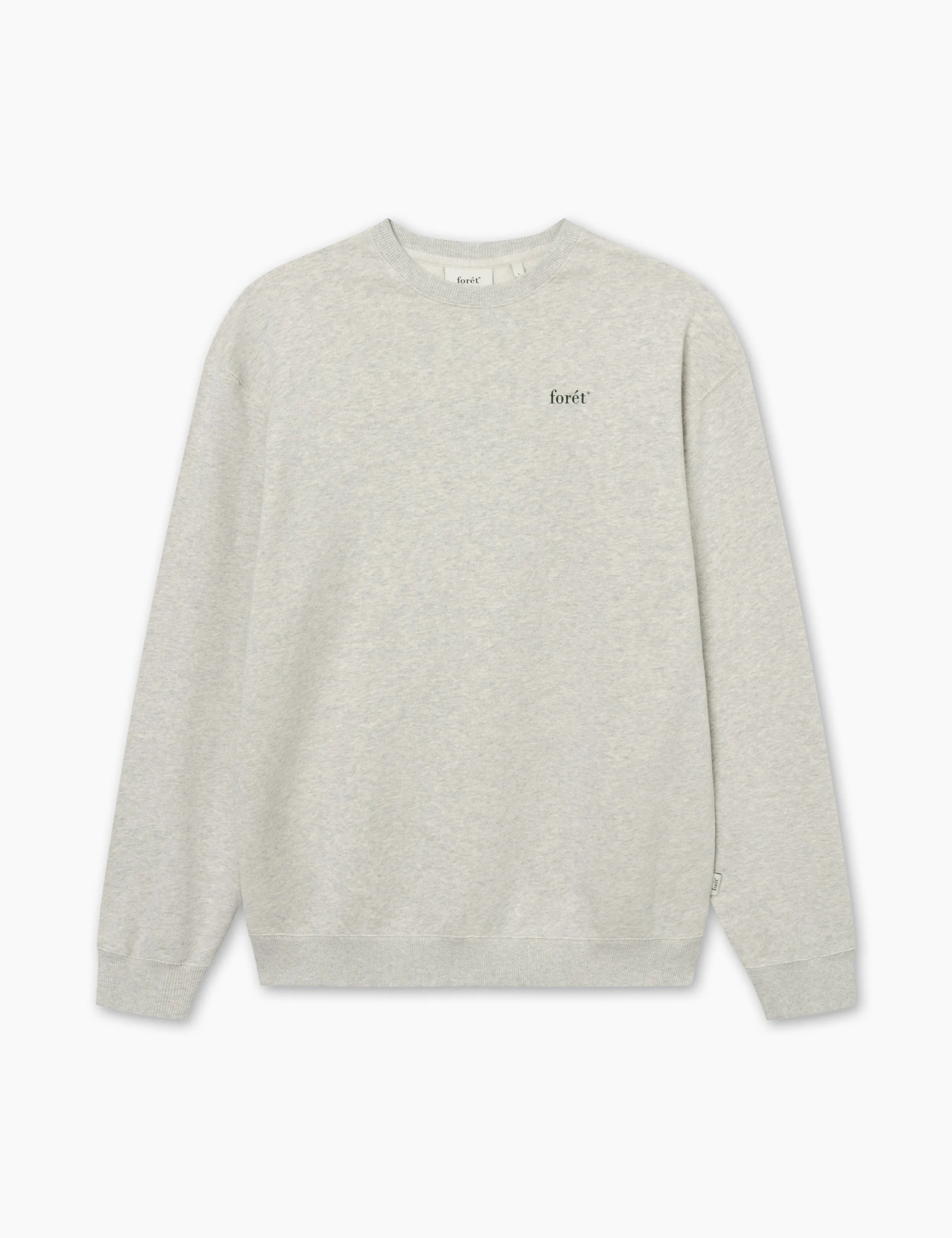 OCEAN SWEATSHIRT - SNOW MELANGÉ/GREEN sold by Foret