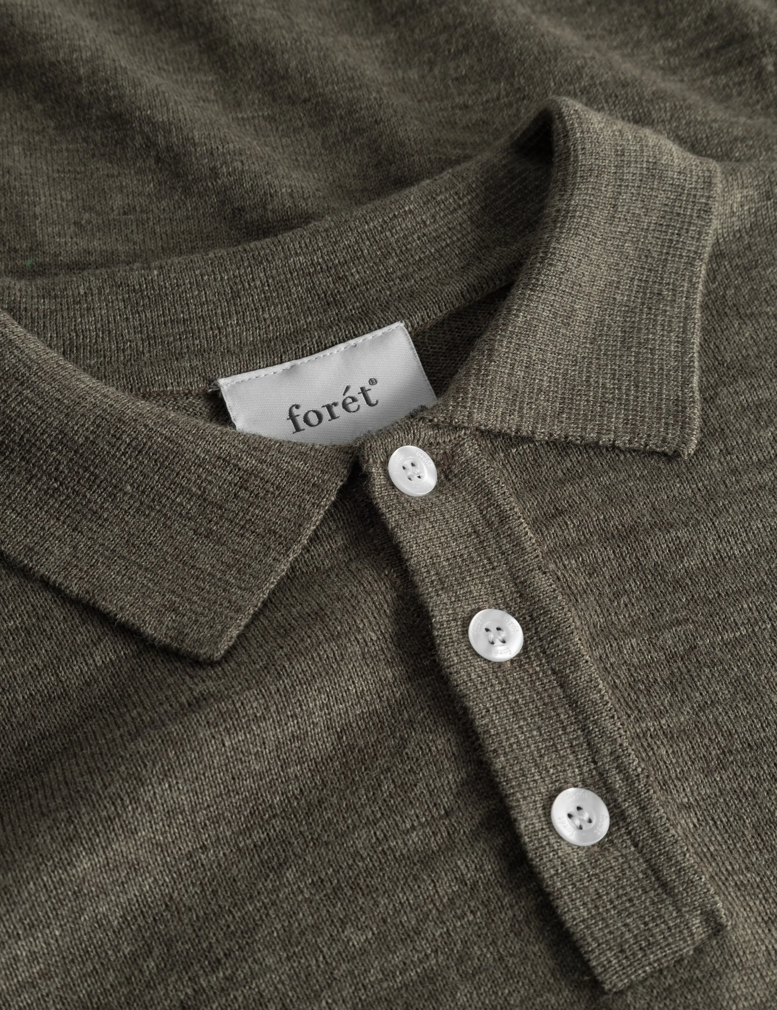 BASE MERINO POLO KNIT - DARK GREY MELANGÉ sold by Foret product image thumbnail 3