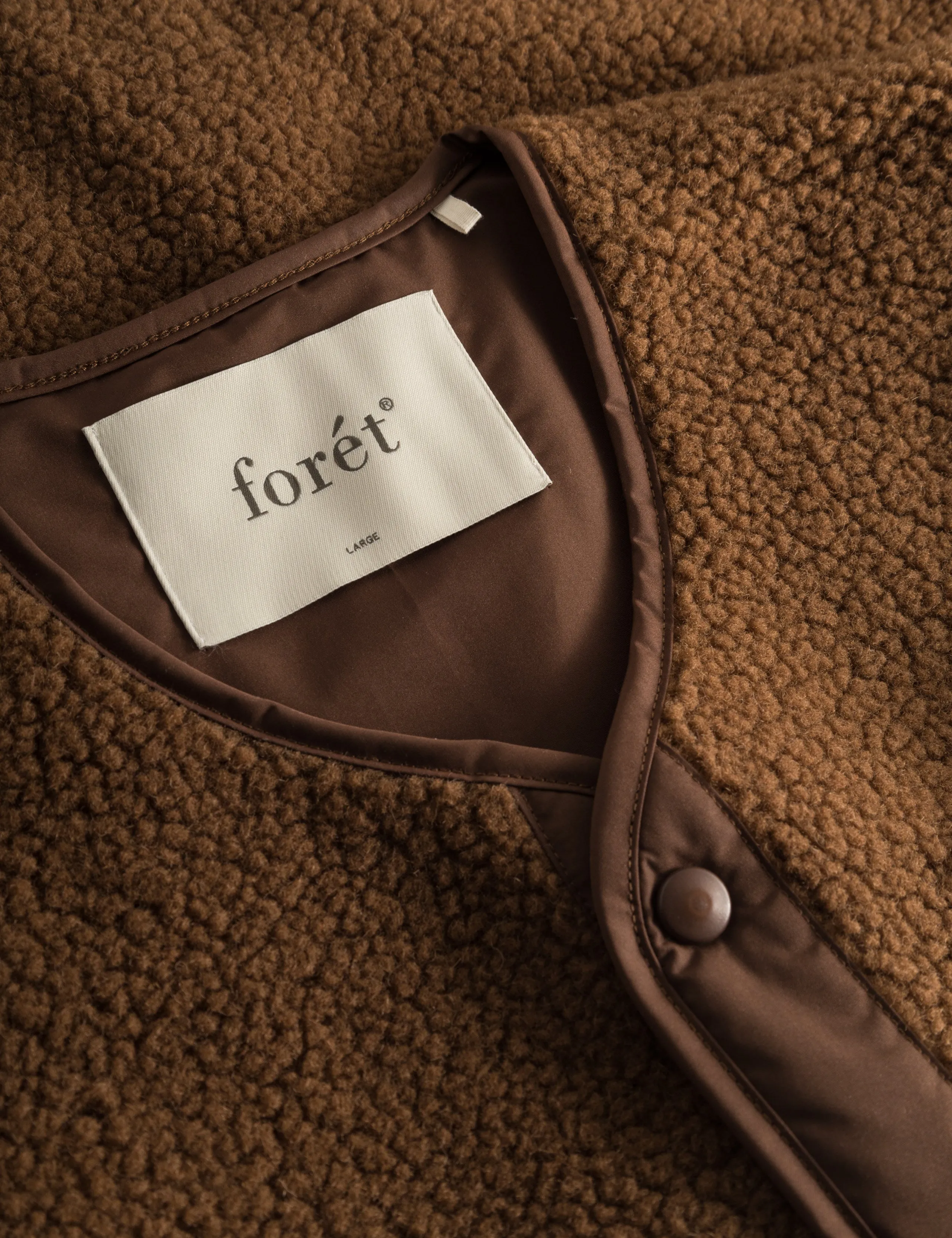 AURA SHERPA FLEECE VEST - BROWN sold by Foret product image thumbnail 3