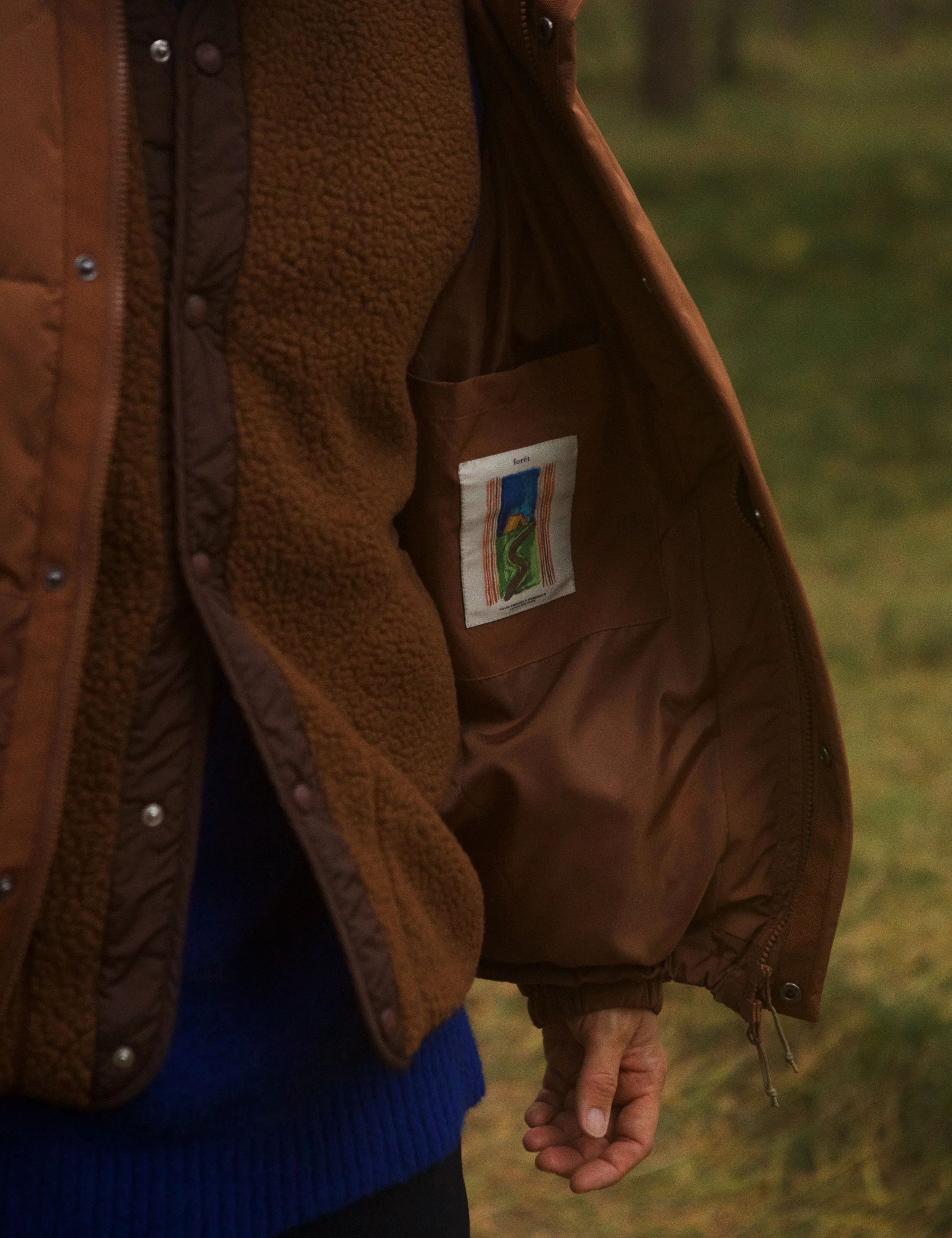 AURA SHERPA FLEECE VEST - BROWN sold by Foret product image thumbnail 5