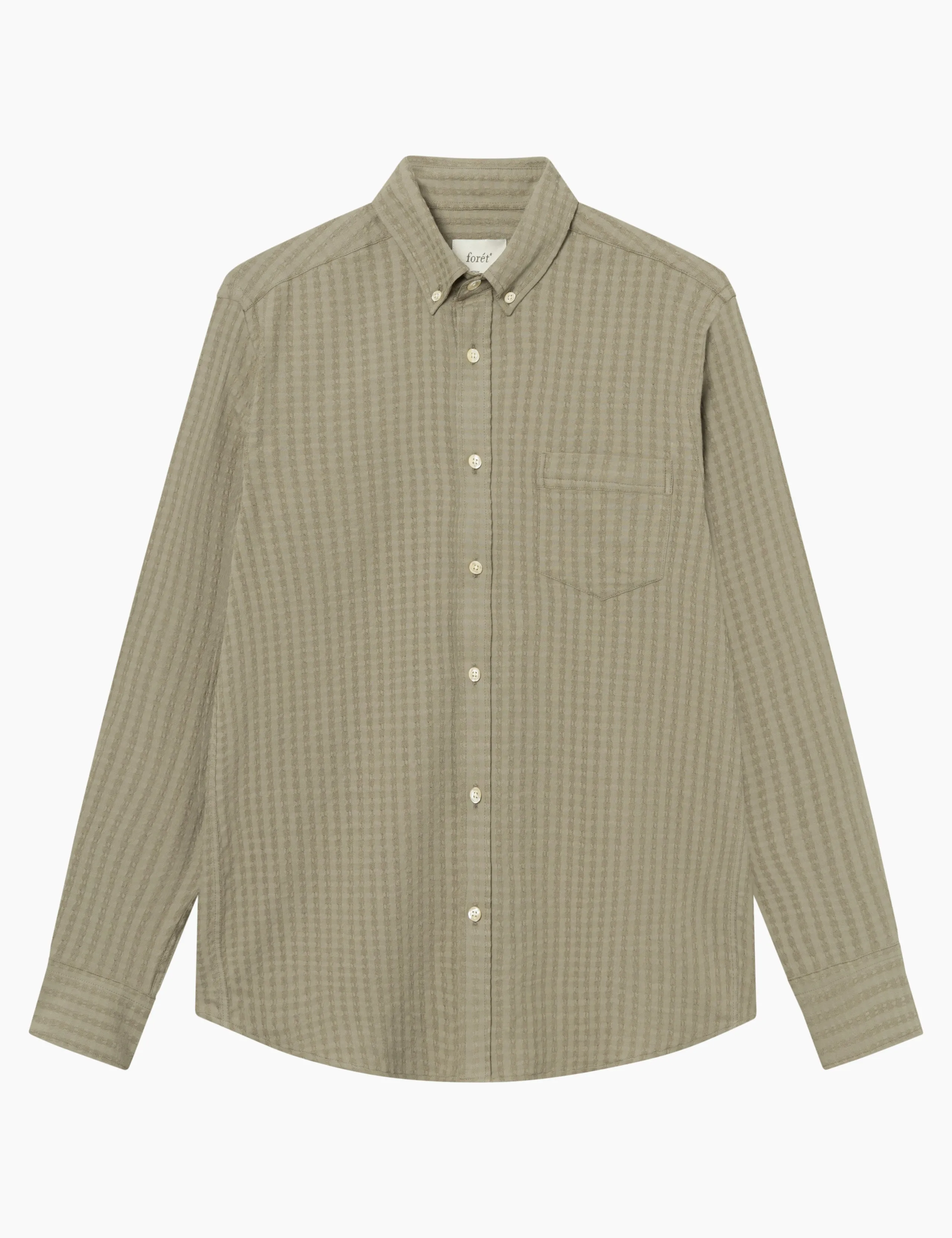 DAWN JACQUARD SHIRT - DUSTY OLIVE sold by Foret