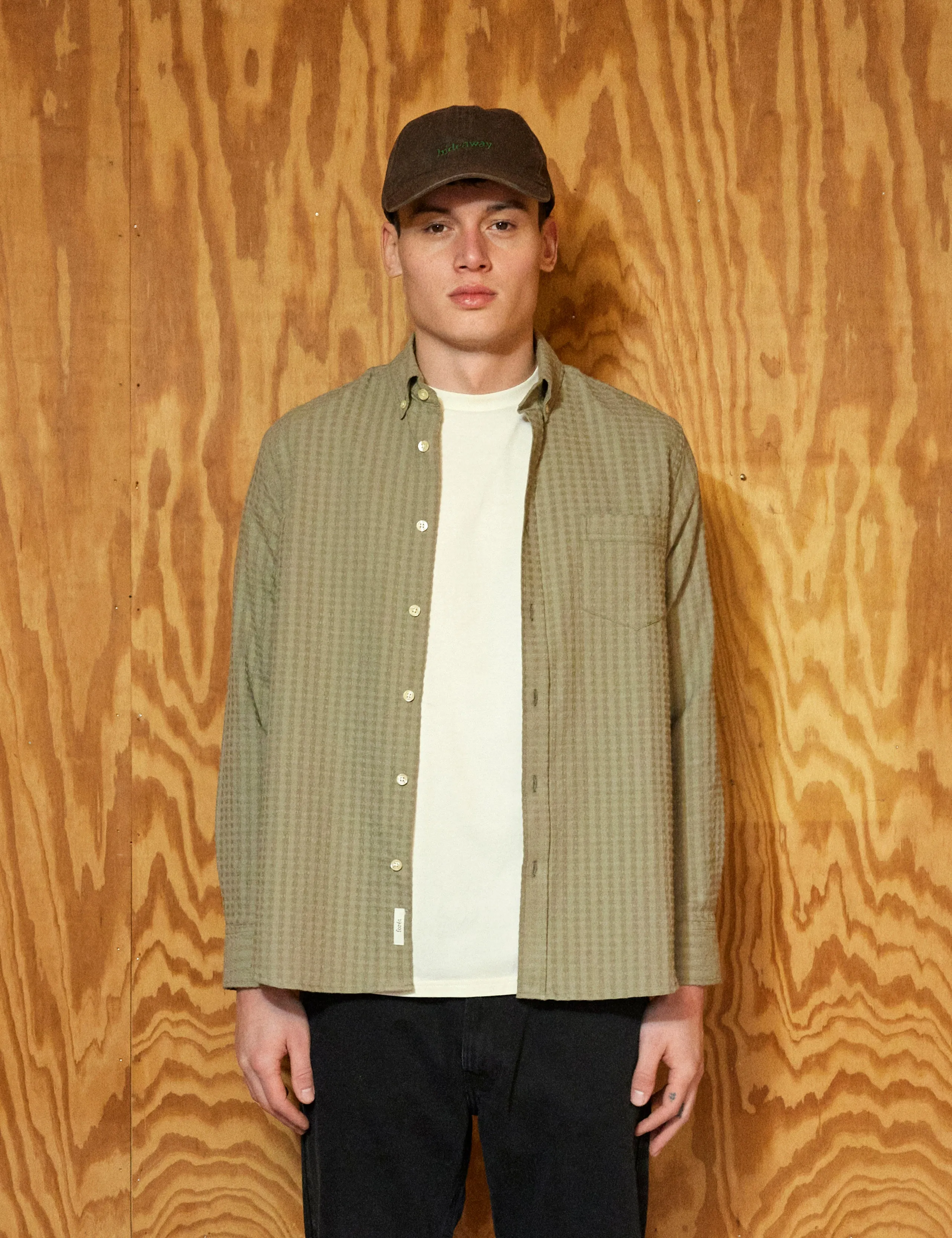 DAWN JACQUARD SHIRT - DUSTY OLIVE sold by Foret product image thumbnail 2
