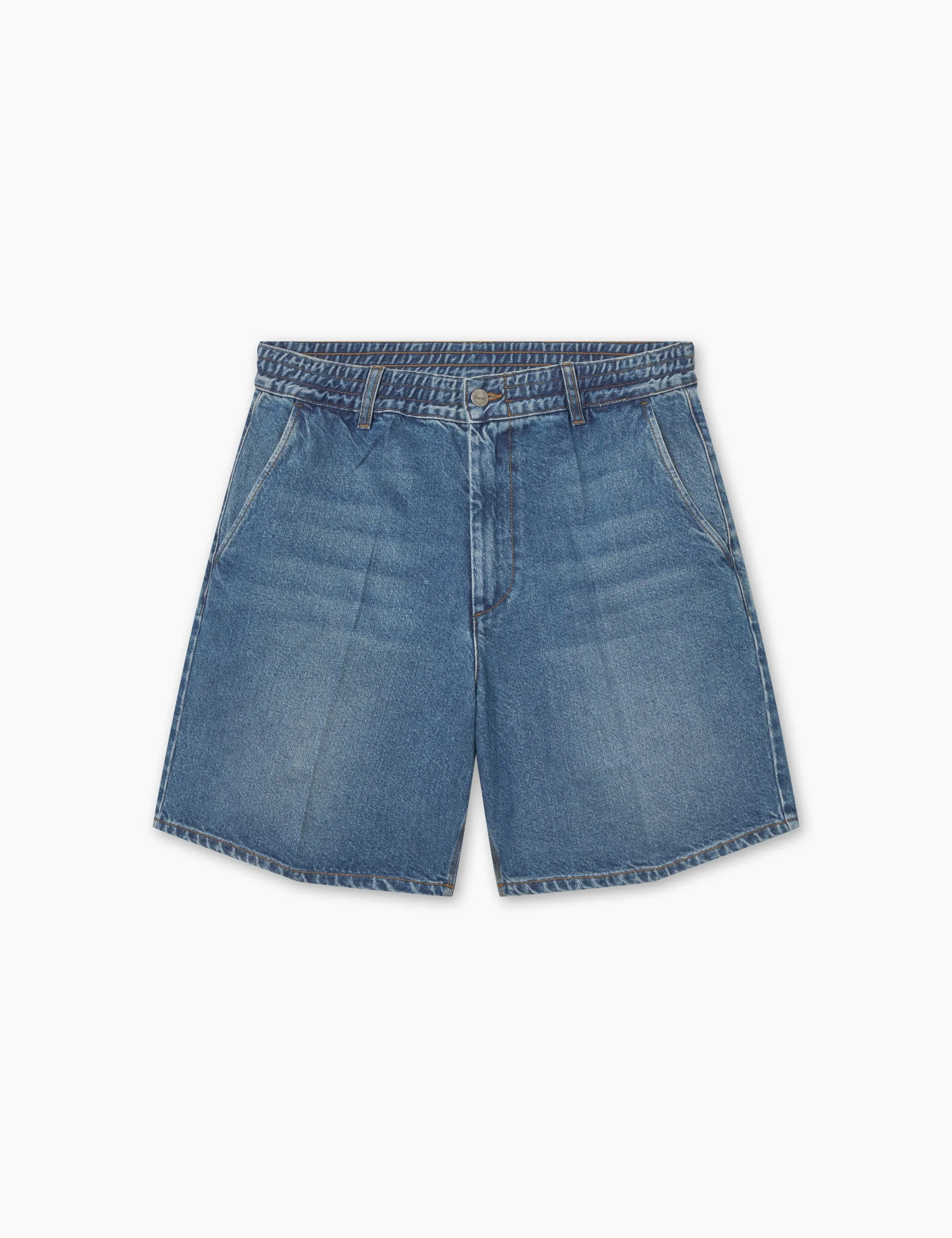 CLAY CREASED DENIM SHORTS - VINTAGE BLUE sold by Foret