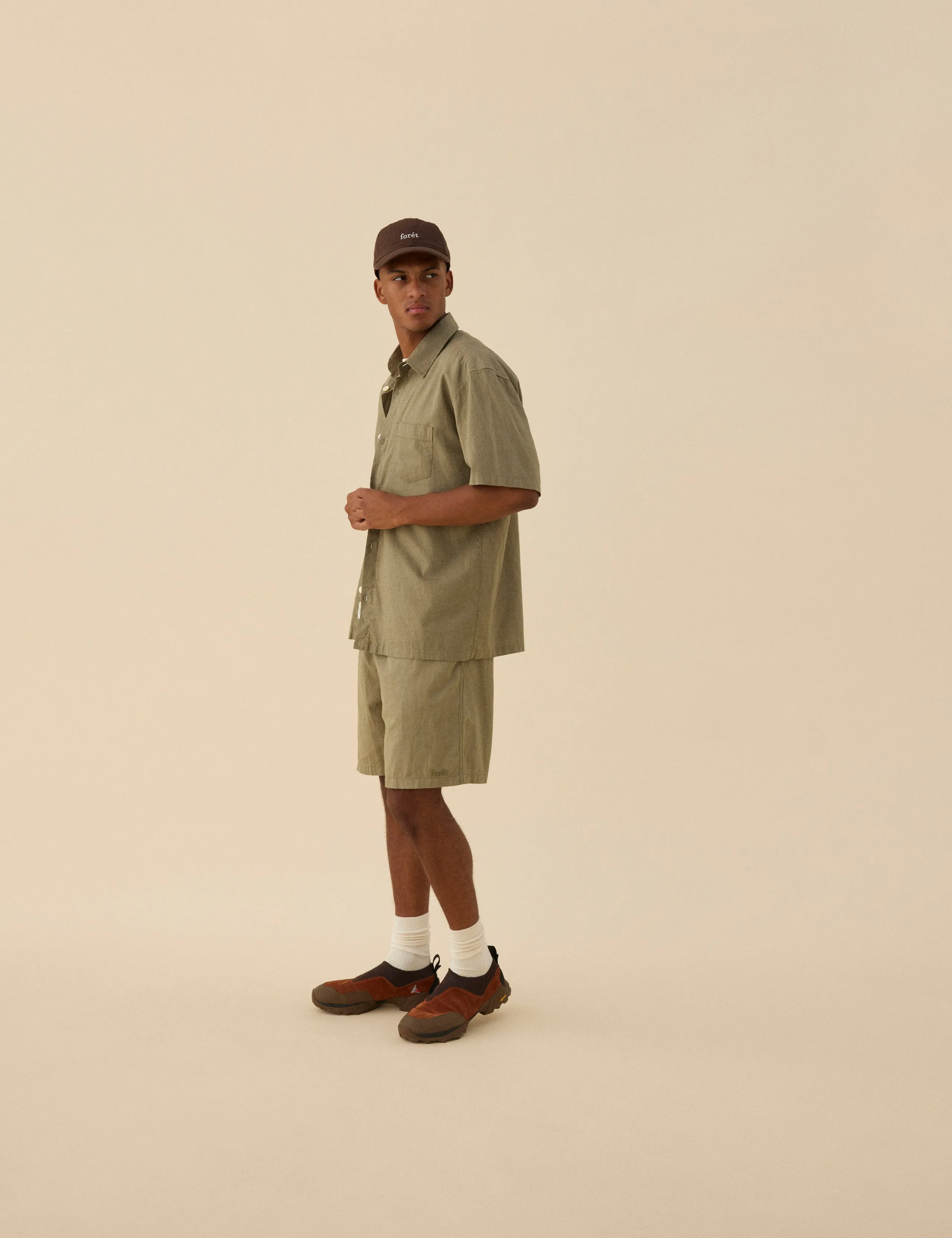 SERENE LINEN SS SHIRT - DUSTY OLIVE sold by Foret product image thumbnail 2