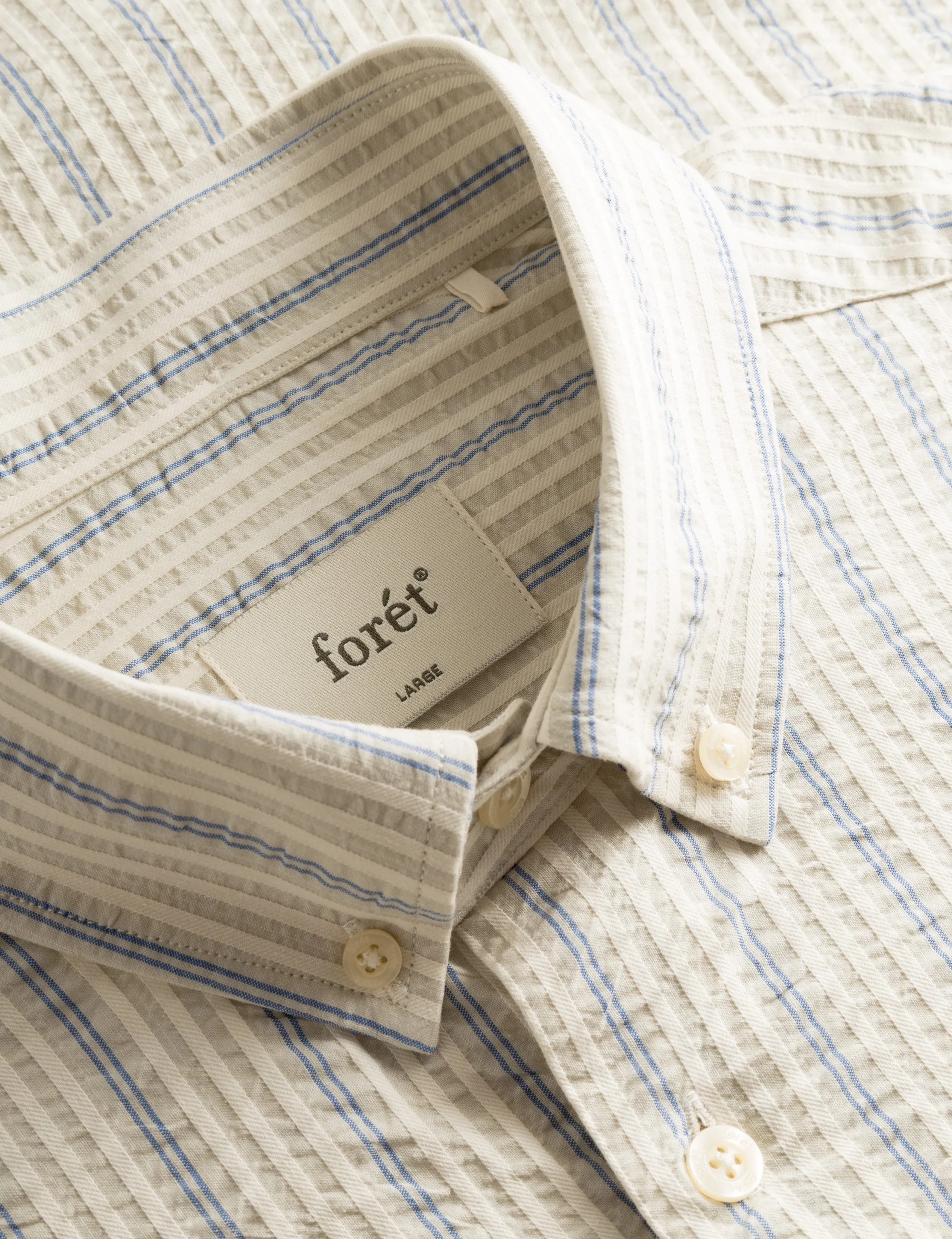 CREST DOVE SHIRT - BLUE STRIPE sold by Foret product image thumbnail 2