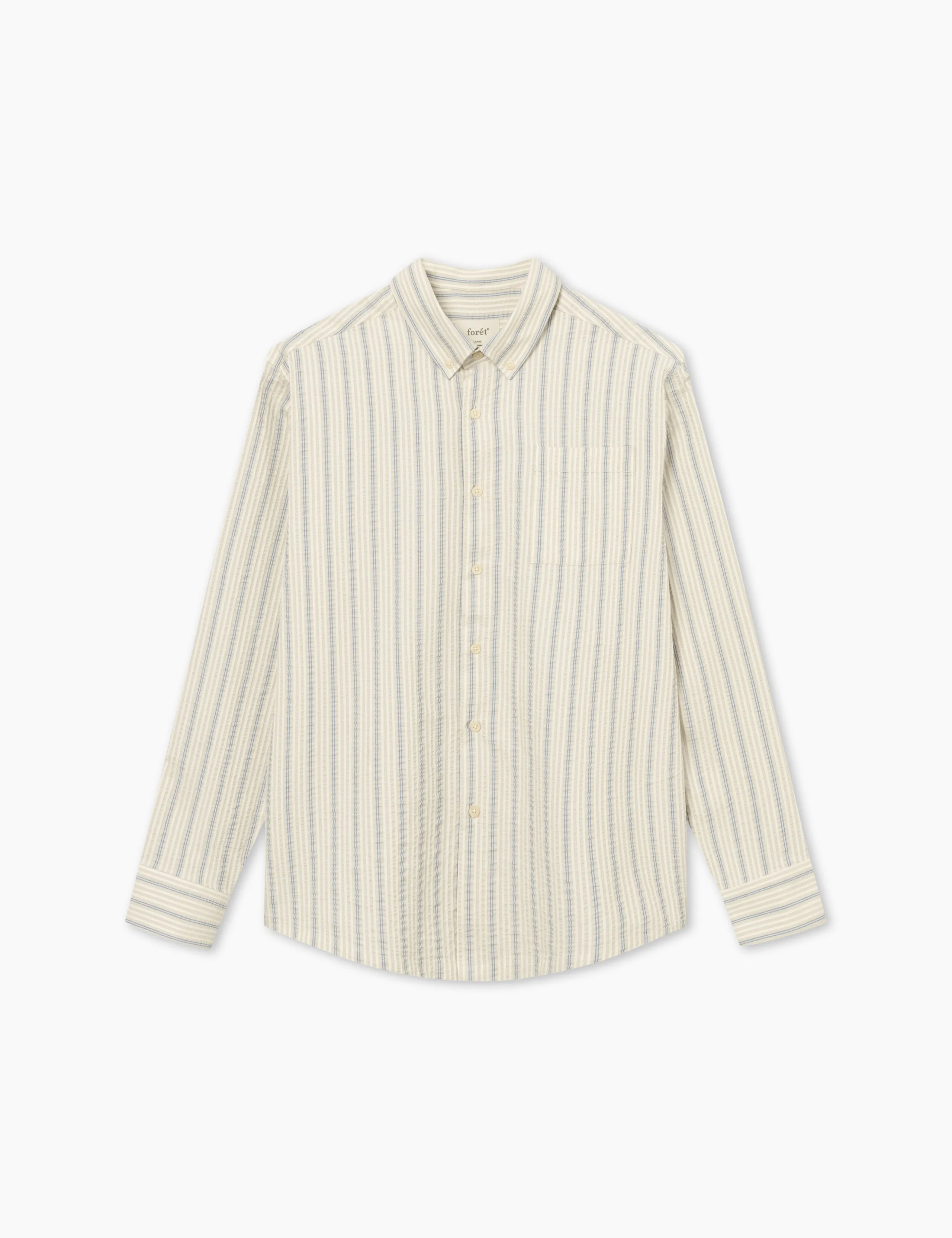 CREST DOVE SHIRT - BLUE STRIPE sold by Foret