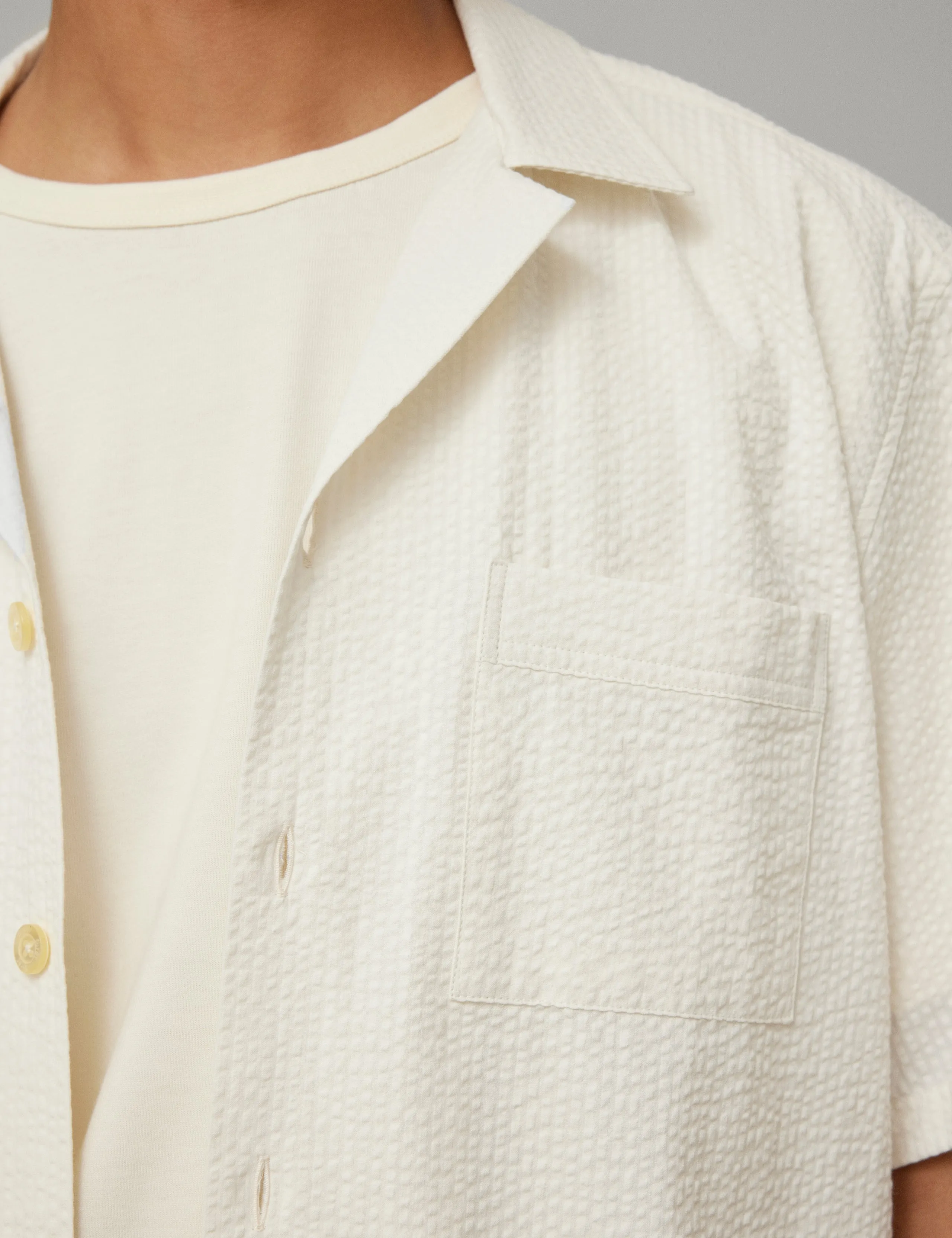 HUSH SEERSUCKER SS SHIRT - CLOUD sold by Foret product image thumbnail 4