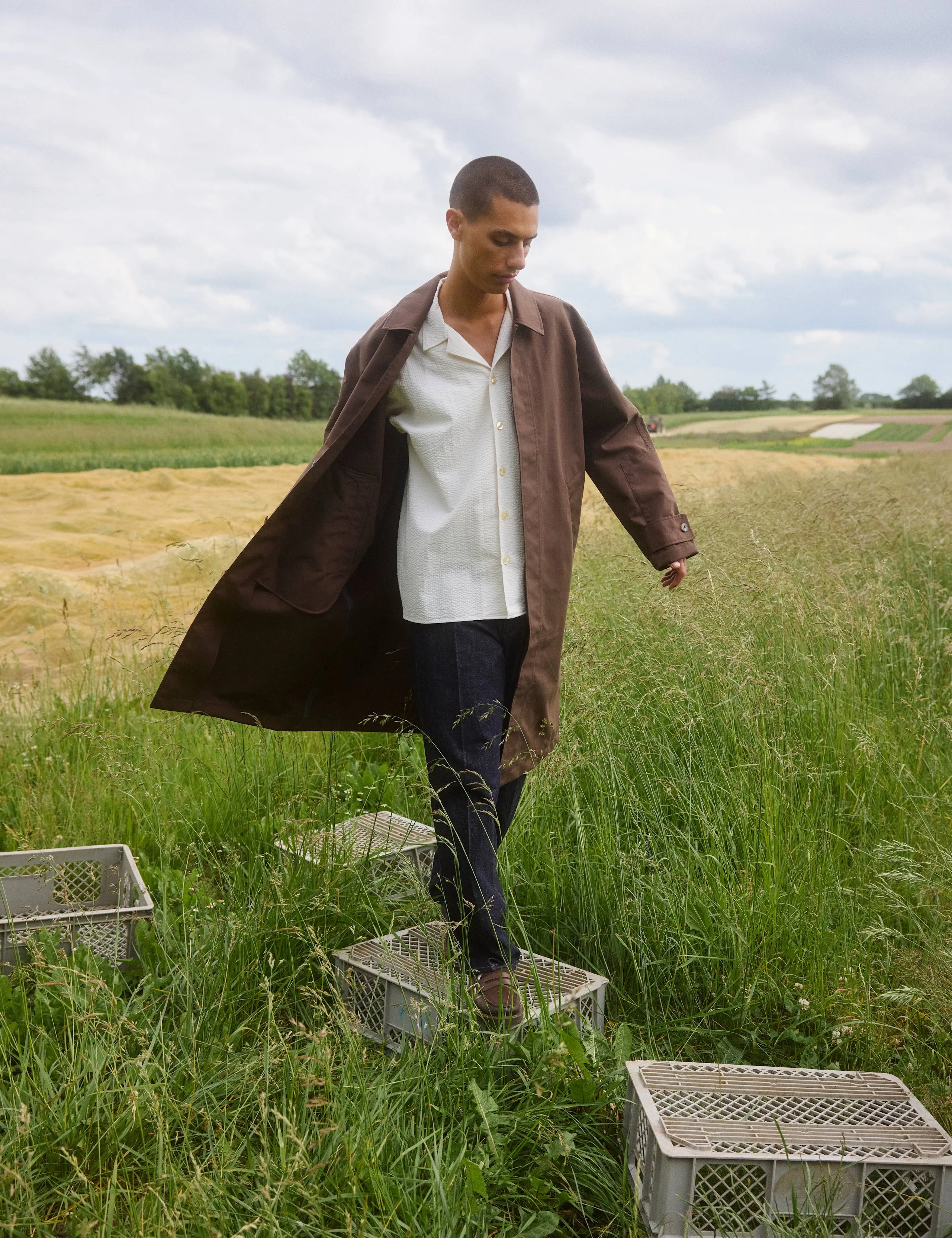 HUSH SEERSUCKER SS SHIRT - CLOUD sold by Foret product image thumbnail 3