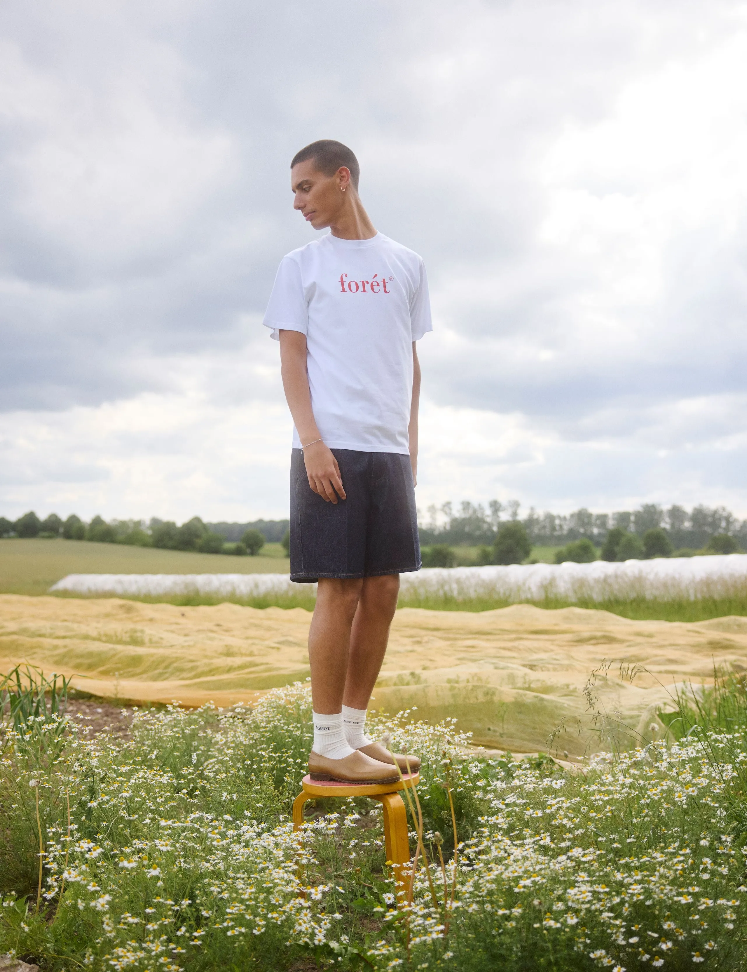 CLAY CREASED DENIM SHORTS - DARK DENIM sold by Foret product image thumbnail 2