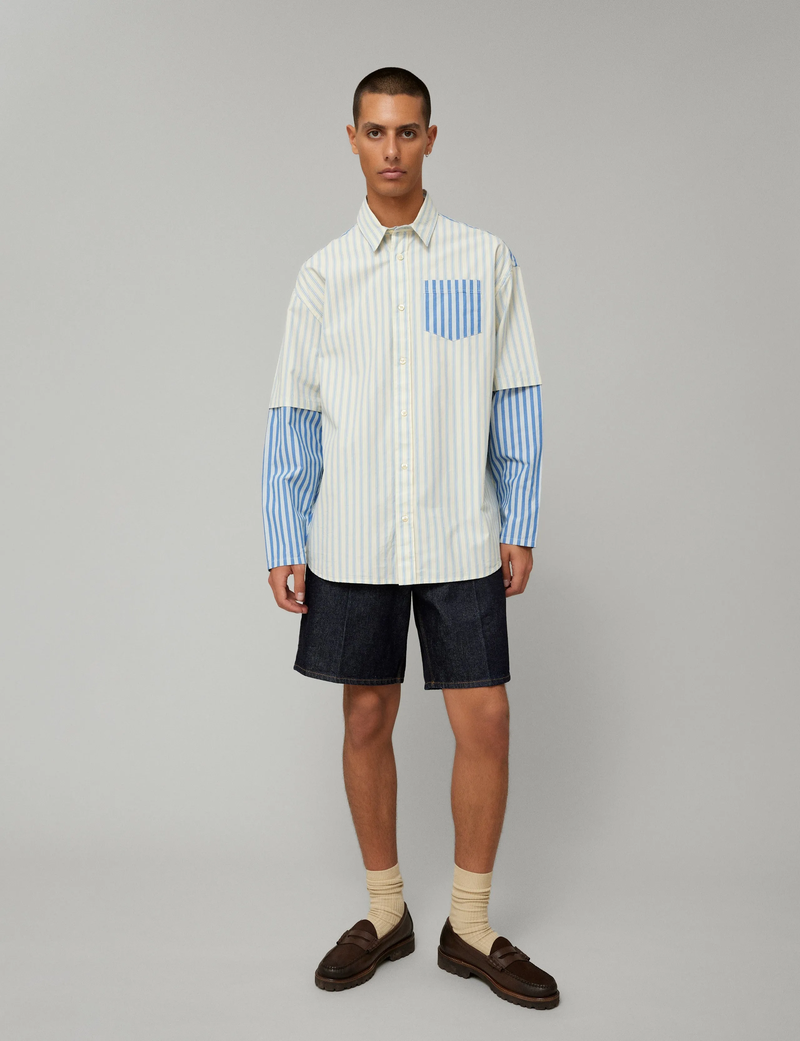 CLAY CREASED DENIM SHORTS - DARK DENIM sold by Foret product image thumbnail 5