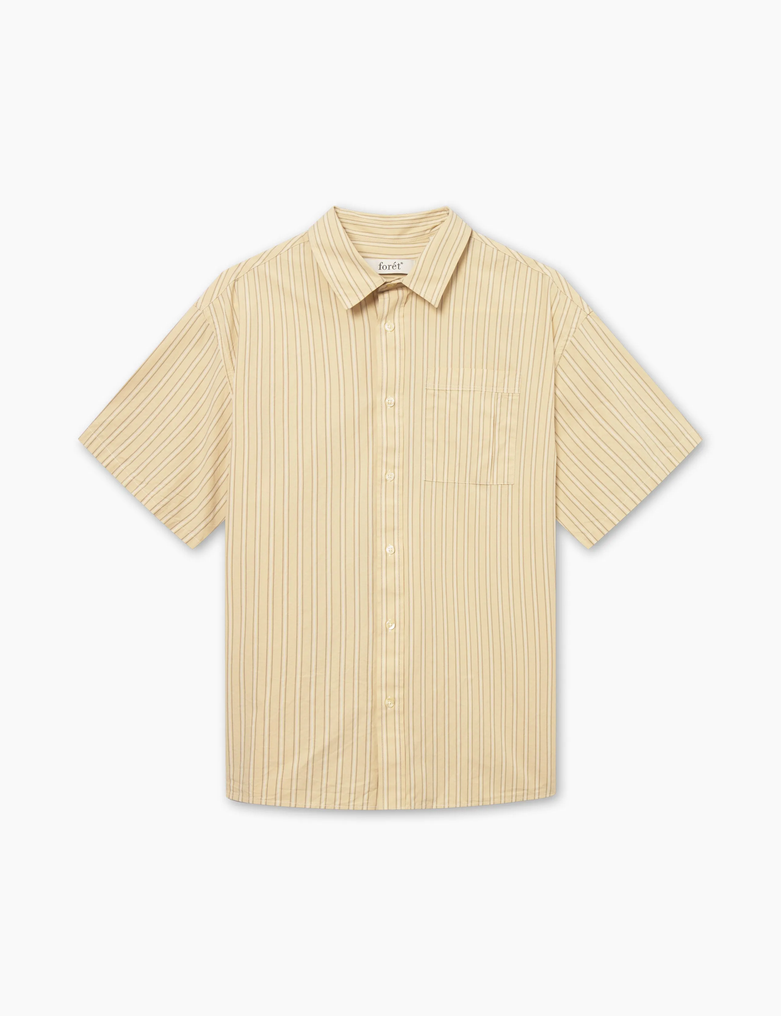 ROSE SS POPLIN SHIRT - DUSTY YELLOW STRIPE sold by Foret