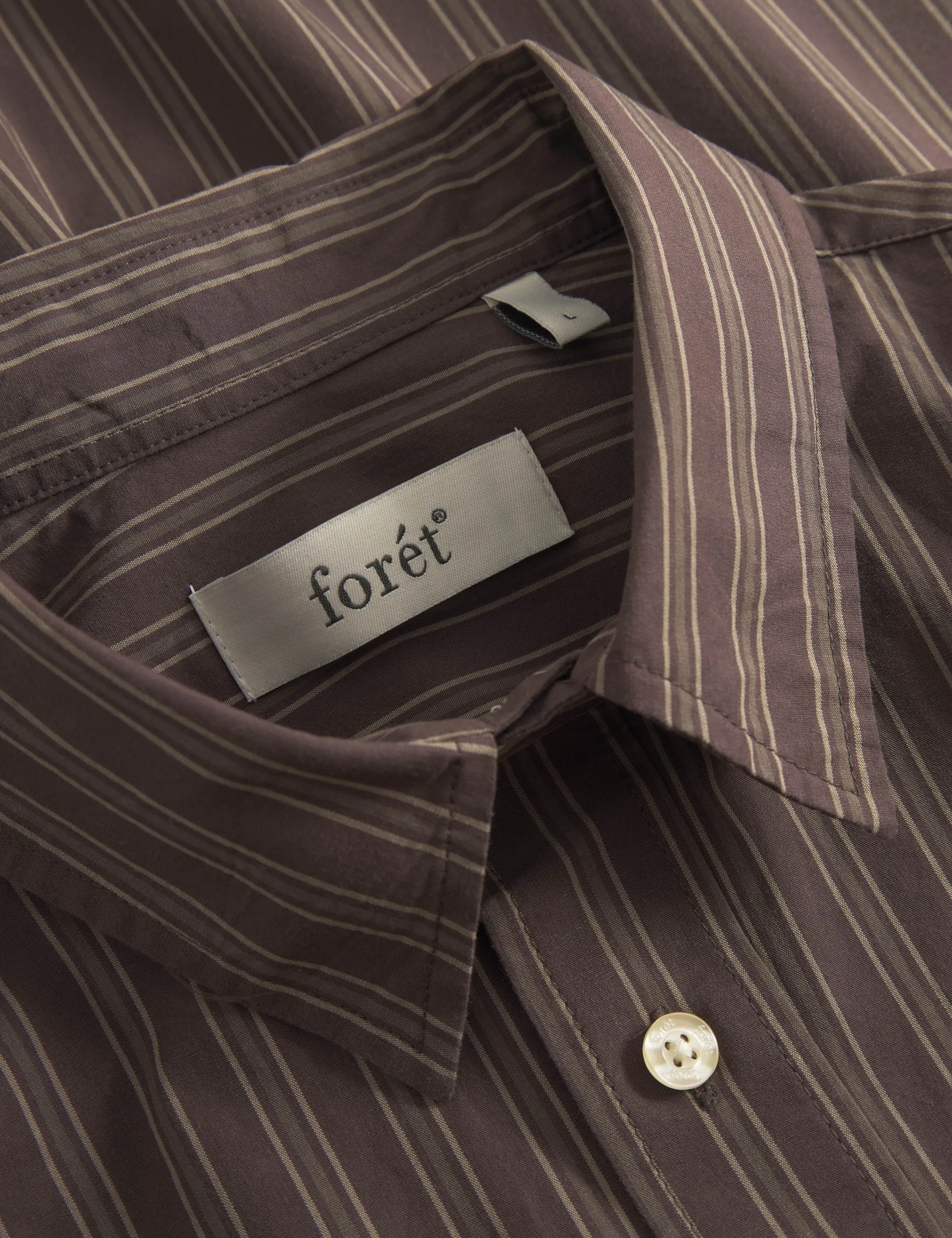 ROSE POPLIN SHIRT - BROWN STRIPE sold by Foret product image thumbnail 3