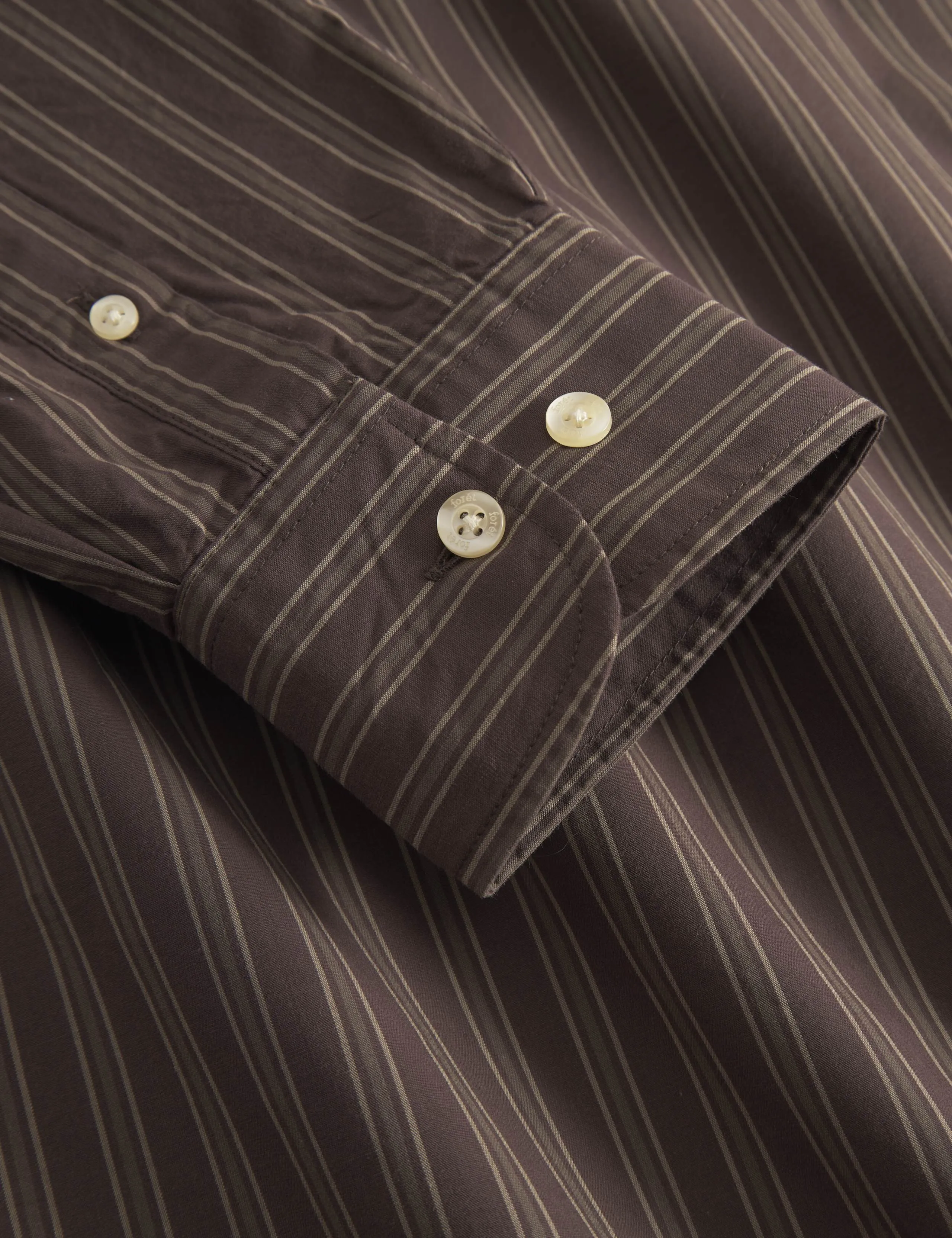 ROSE POPLIN SHIRT - BROWN STRIPE sold by Foret product image thumbnail 5