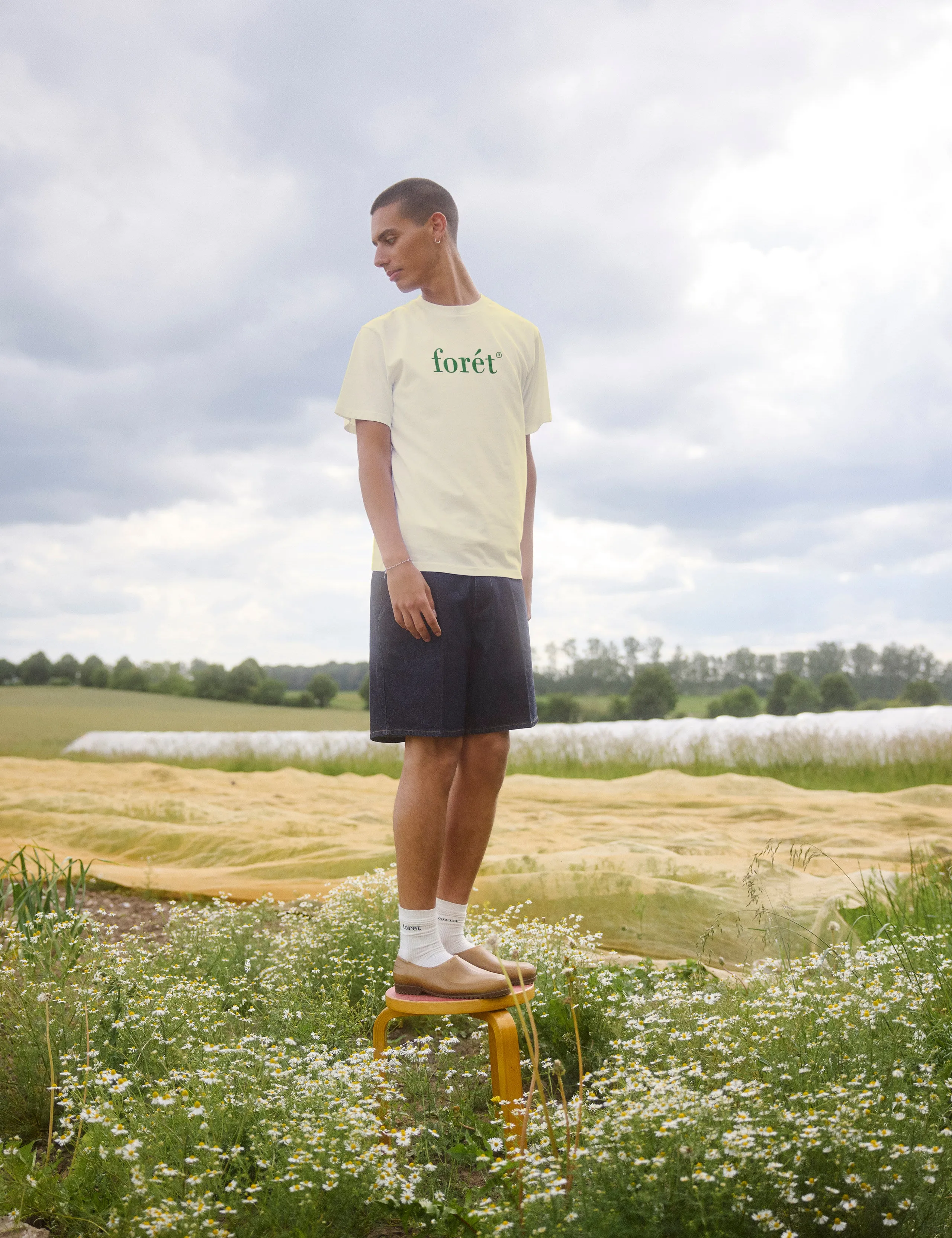 AMBER T-SHIRT - CLOUD/GREEN sold by Foret product image thumbnail 2