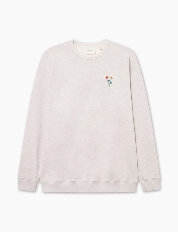 NOON ELEMENT SWEATSHIRT - SNOW MELANGE sold by Foret