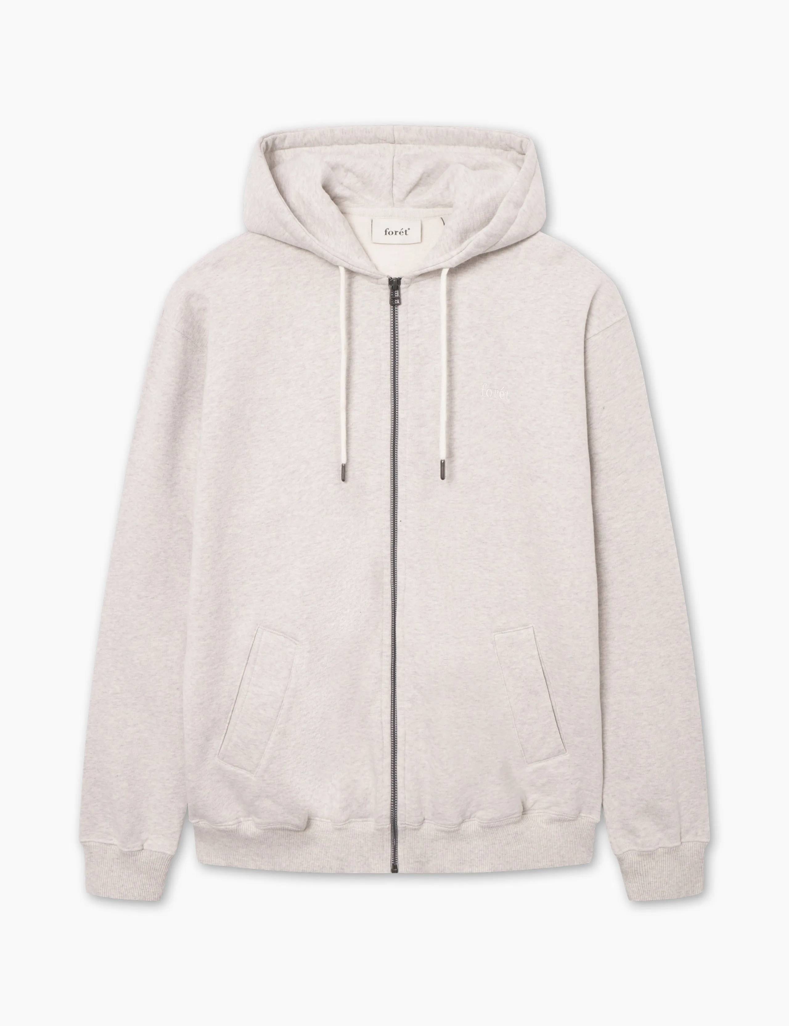 NOON ZIP HOODIE - SNOW MELANGE sold by Foret