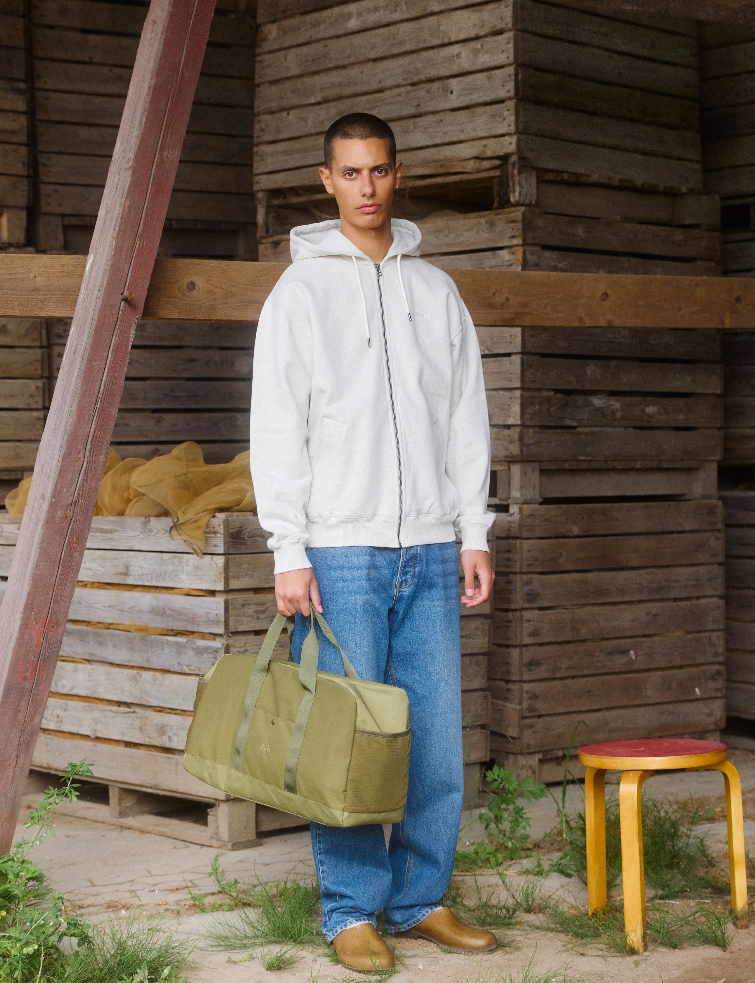 NOON ZIP HOODIE - SNOW MELANGE sold by Foret product image thumbnail 2