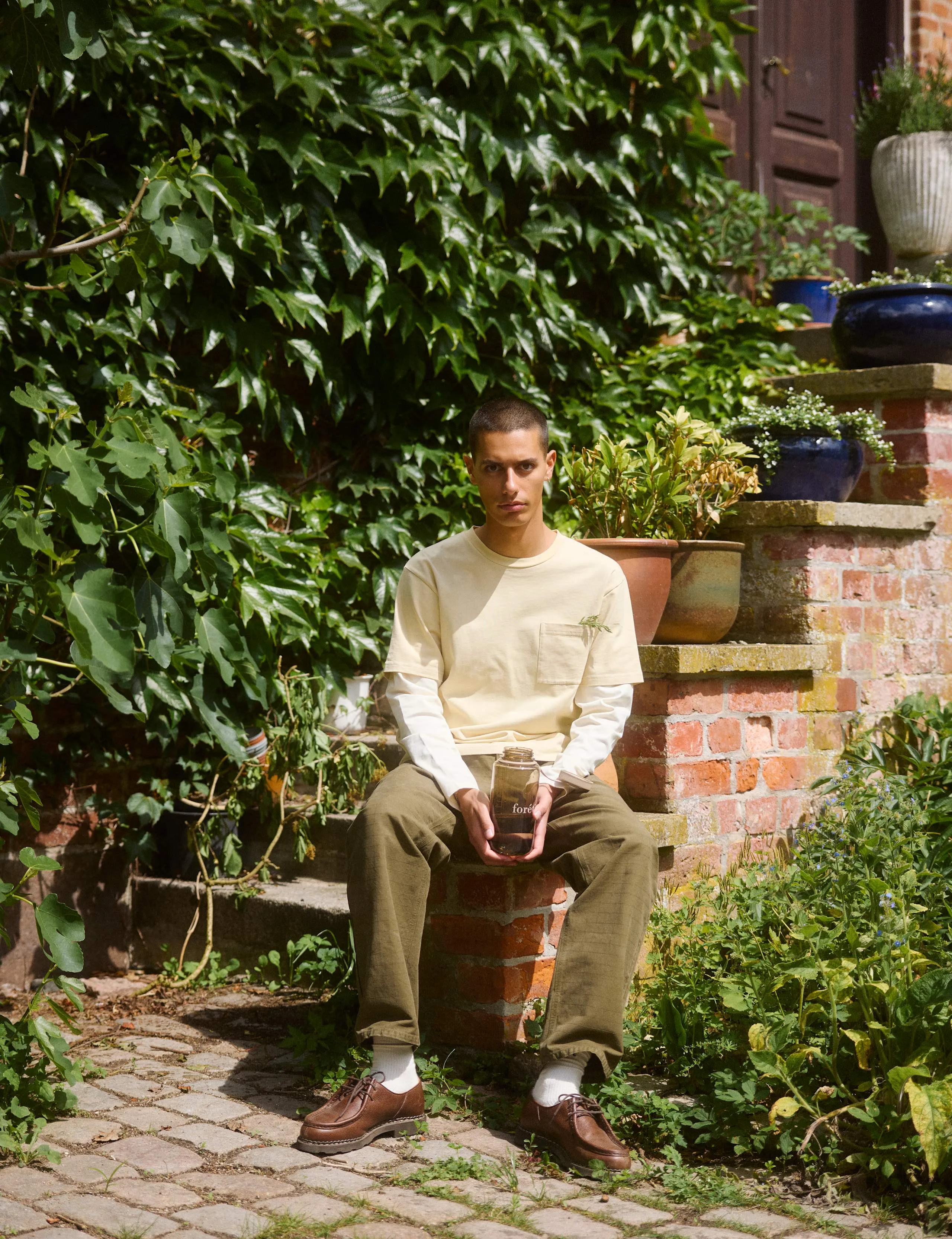 PLANET DOUBLE LONGSLEEVE - DUSTY YELLOW/CLOUD sold by Foret product image thumbnail 2