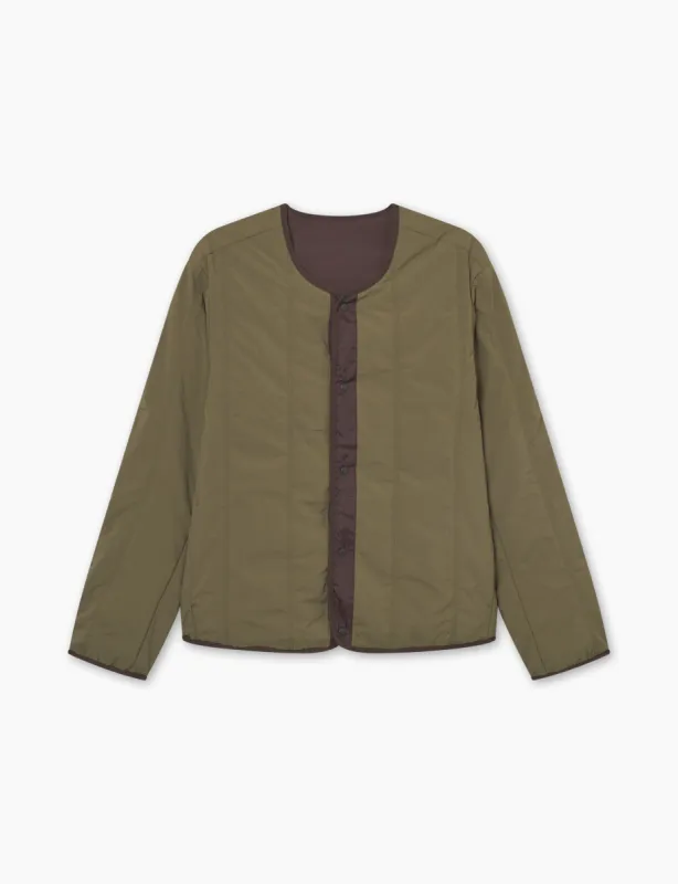 BEAN REVERSIBLE JACKET - DARK BROWN/ARMY sold by Foret