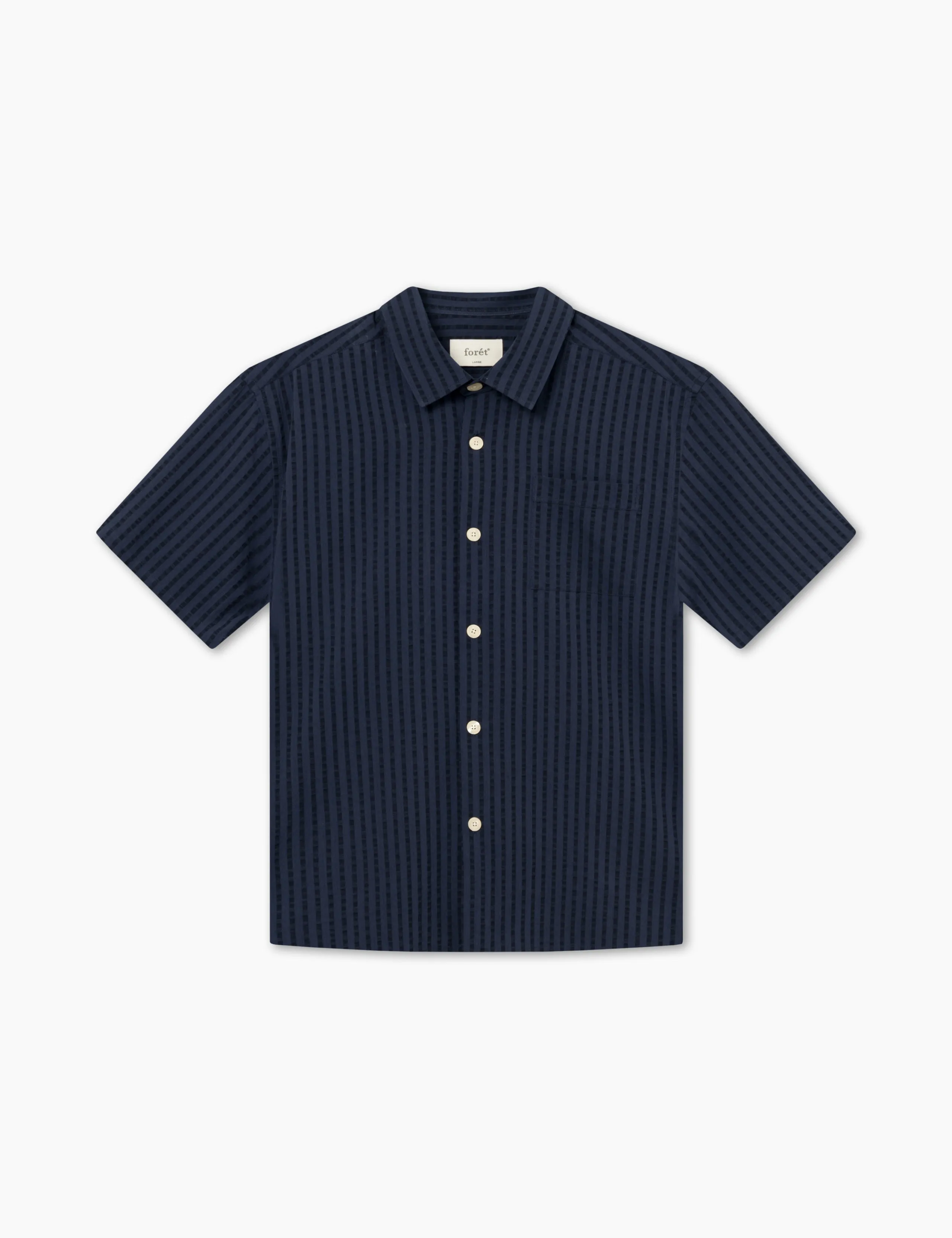 VOLE SEERSCUKER SS SHIRT - NAVY sold by Foret