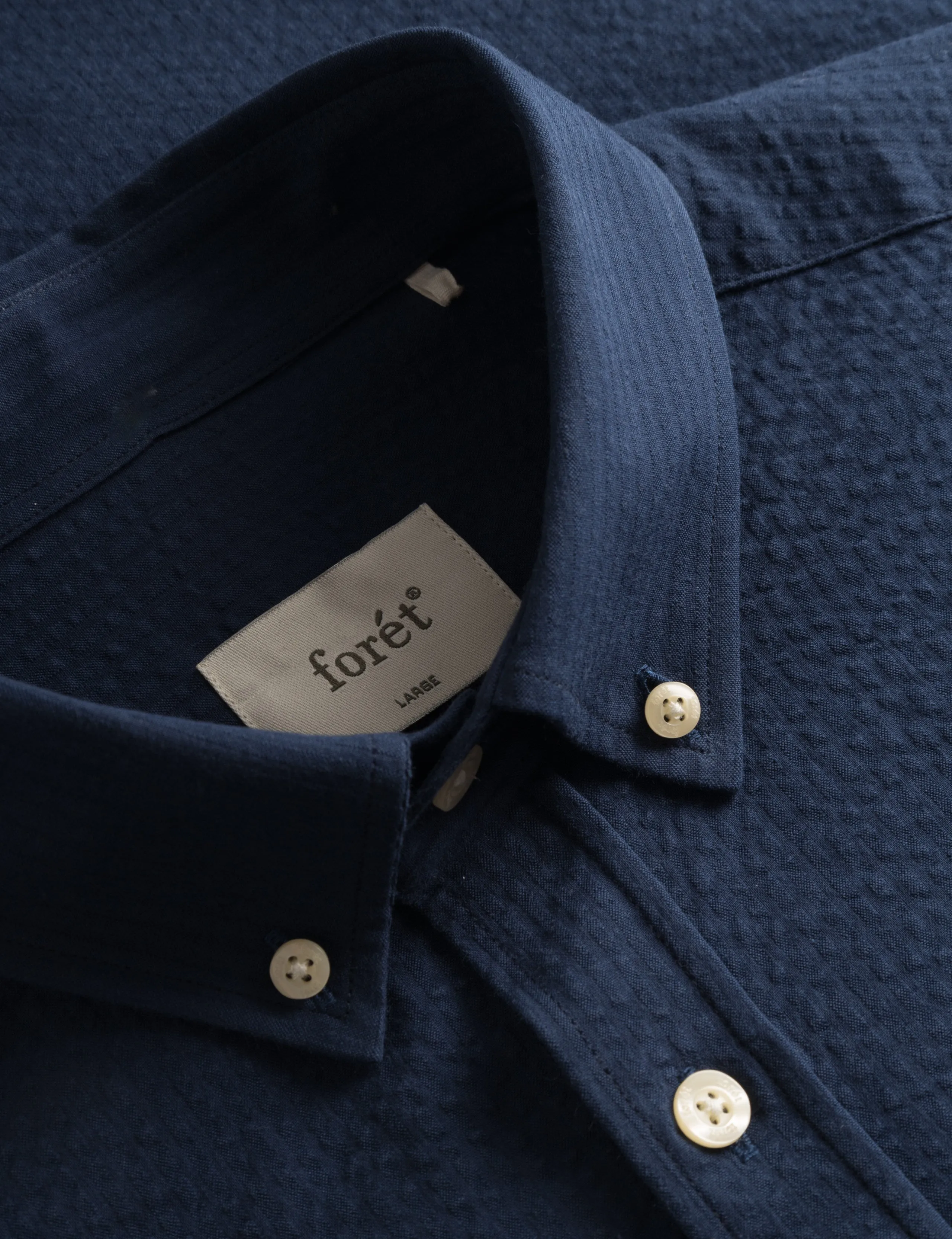 BUSH SEERSUCKER SHIRT - NAVY sold by Foret product image thumbnail 2
