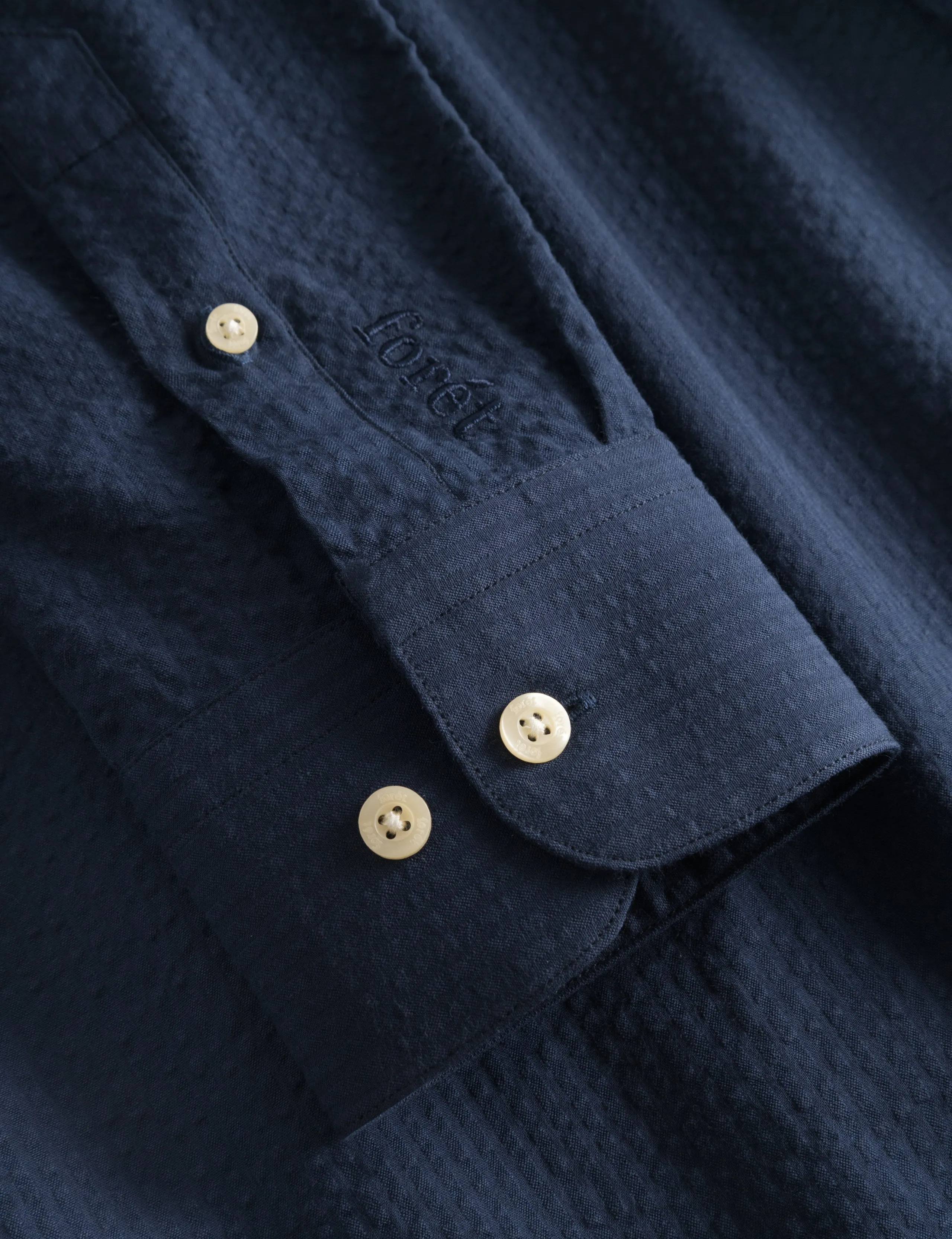 BUSH SEERSUCKER SHIRT - NAVY sold by Foret product image thumbnail 5