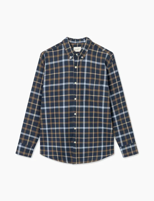 GRIP CHECK SHIRT - NAVY CHECK sold by Foret