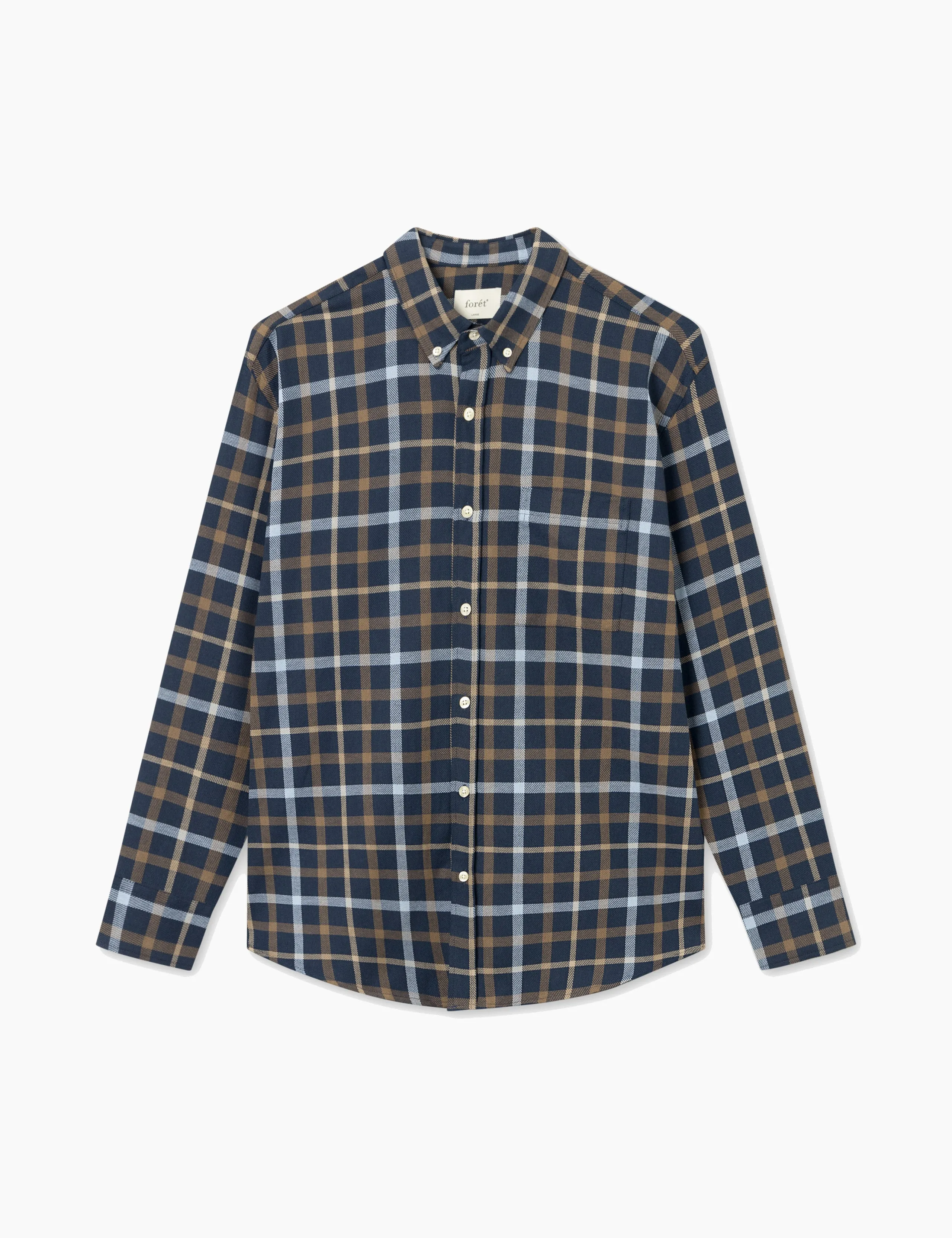 GRIP CHECK SHIRT - NAVY CHECK sold by Foret