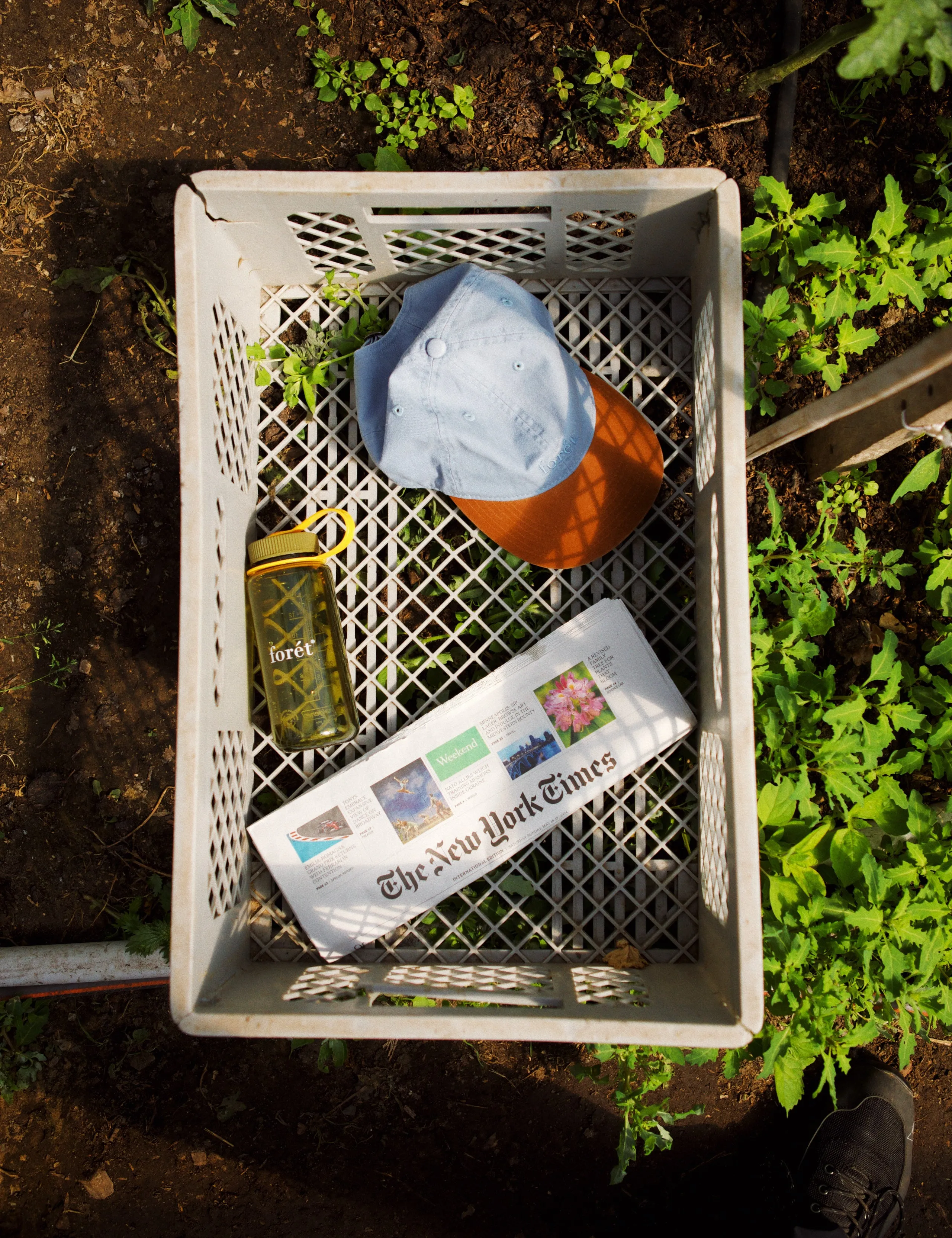 HAWK WASHED 2-TONE CAP - DUSTY BLUE/BROWN sold by Foret product image thumbnail 3