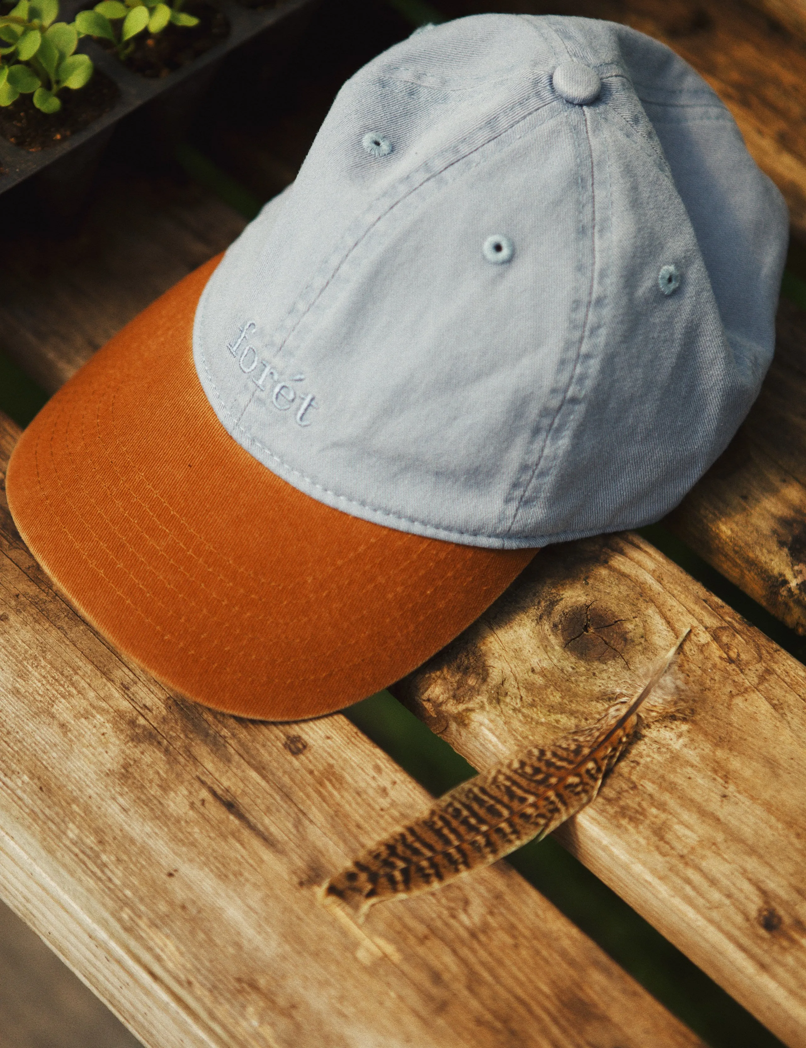 HAWK WASHED 2-TONE CAP - DUSTY BLUE/BROWN sold by Foret product image thumbnail 2