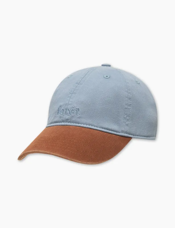 HAWK WASHED 2-TONE CAP - DUSTY BLUE/BROWN sold by Foret