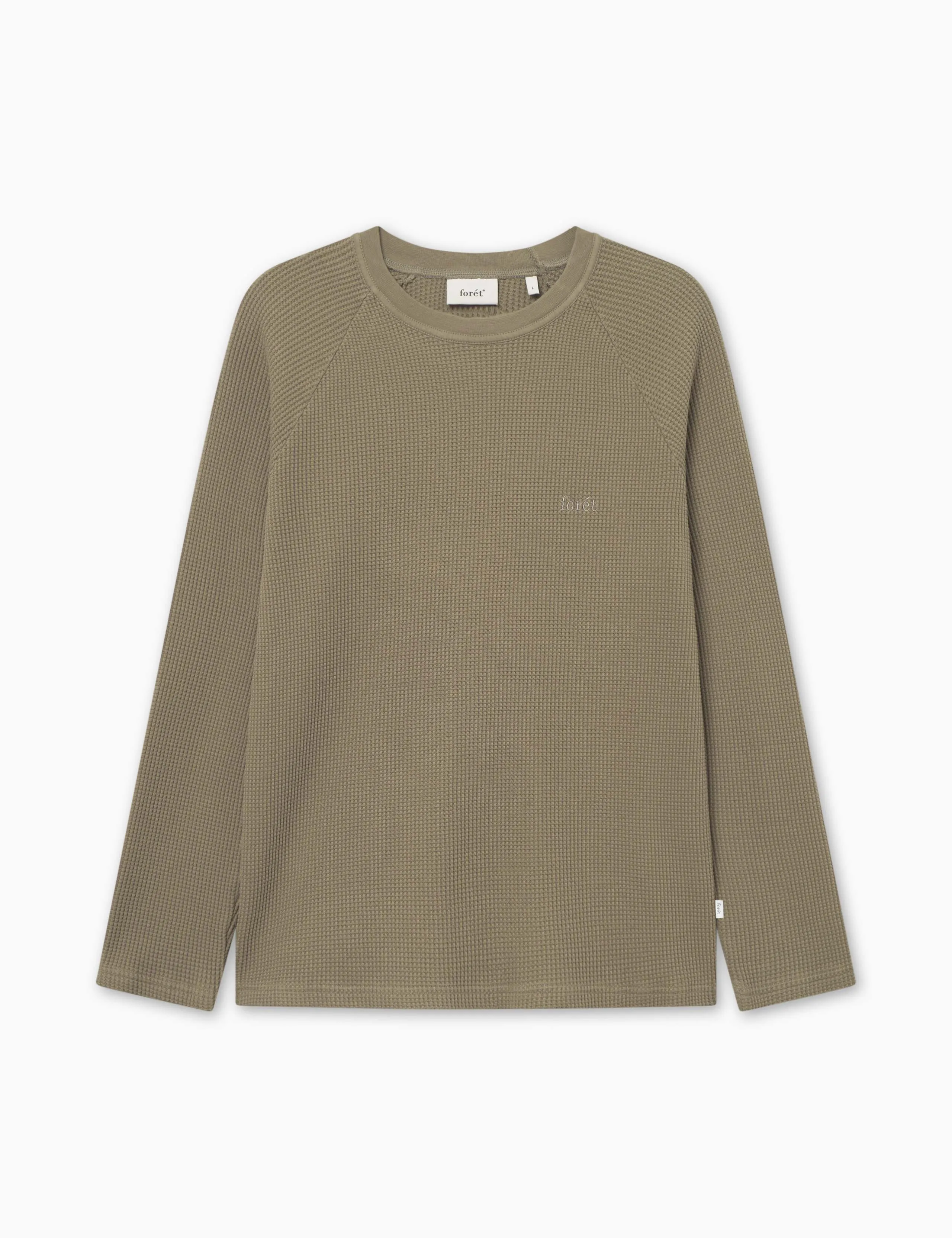 SKY WAFFLE LONGSLEEVE - DUSTY OLIVE sold by Foret