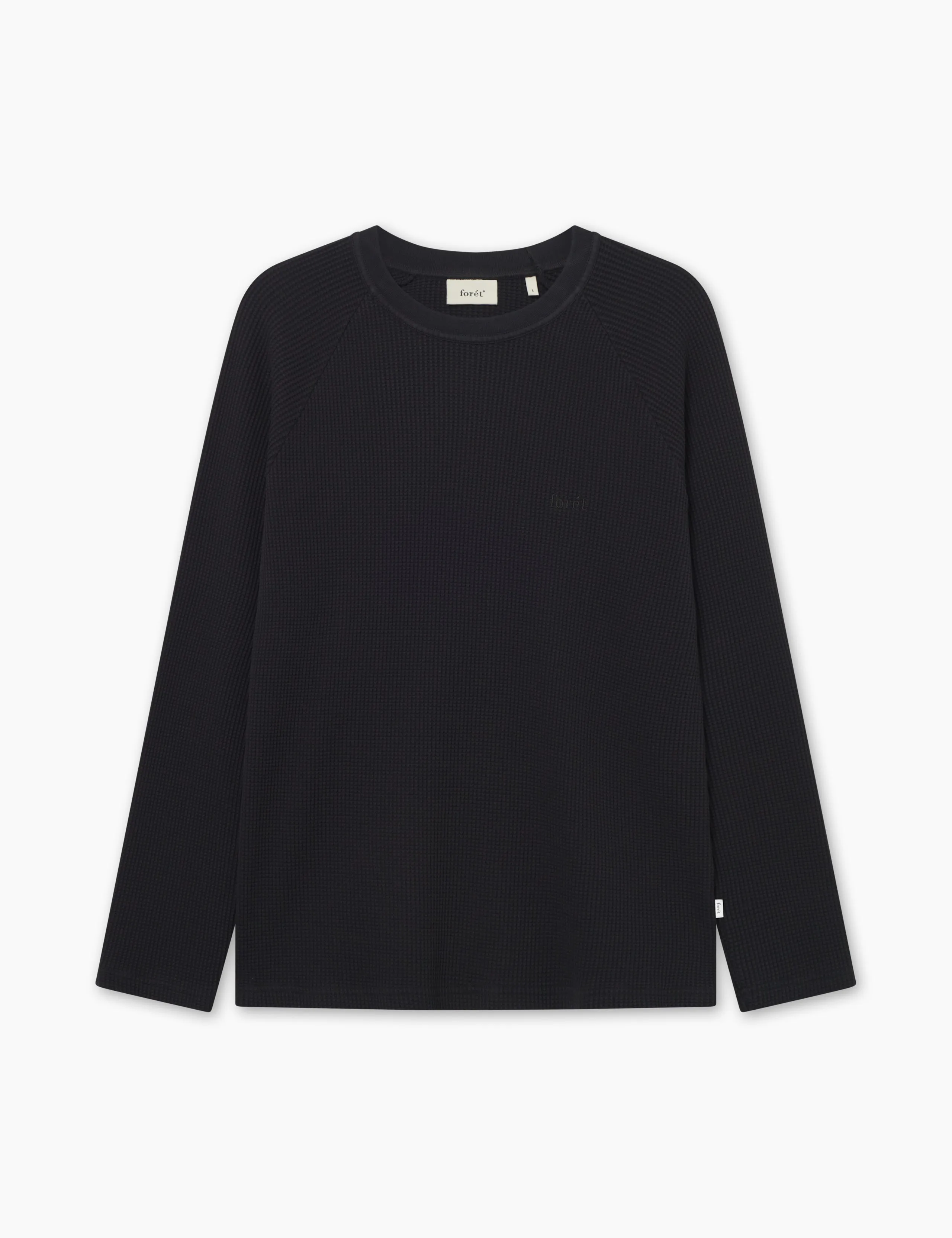 SKY WAFFLE LONGSLEEVE - BLACK sold by Foret