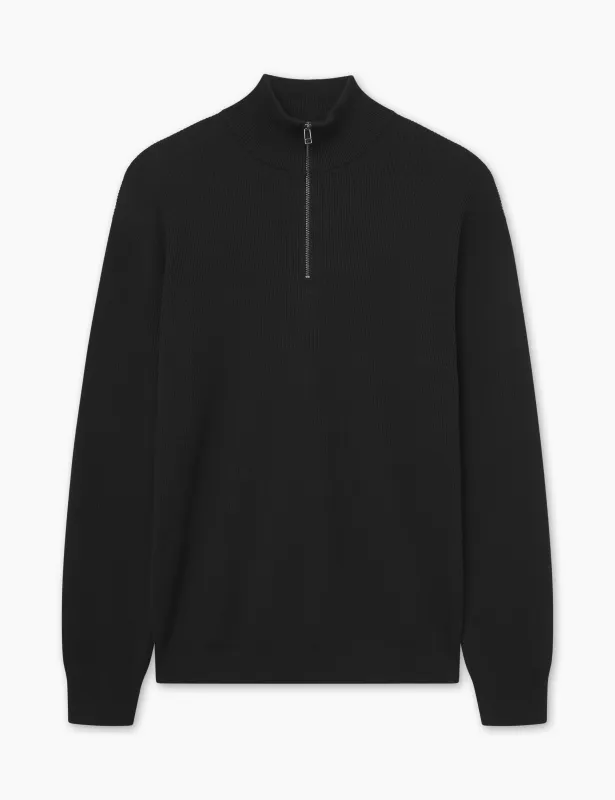 DELTA RIB HALF ZIP - BLACK sold by Foret