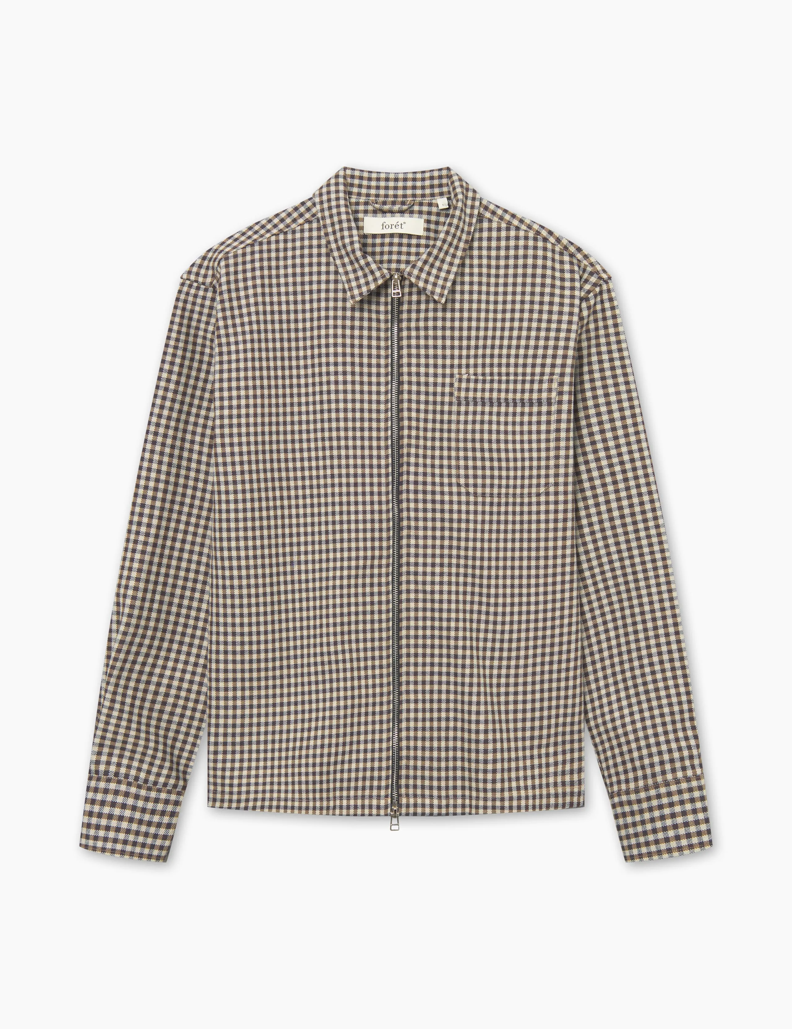 CABIN ZIP SHIRT - BROWN CHECK sold by Foret product image thumbnail 3