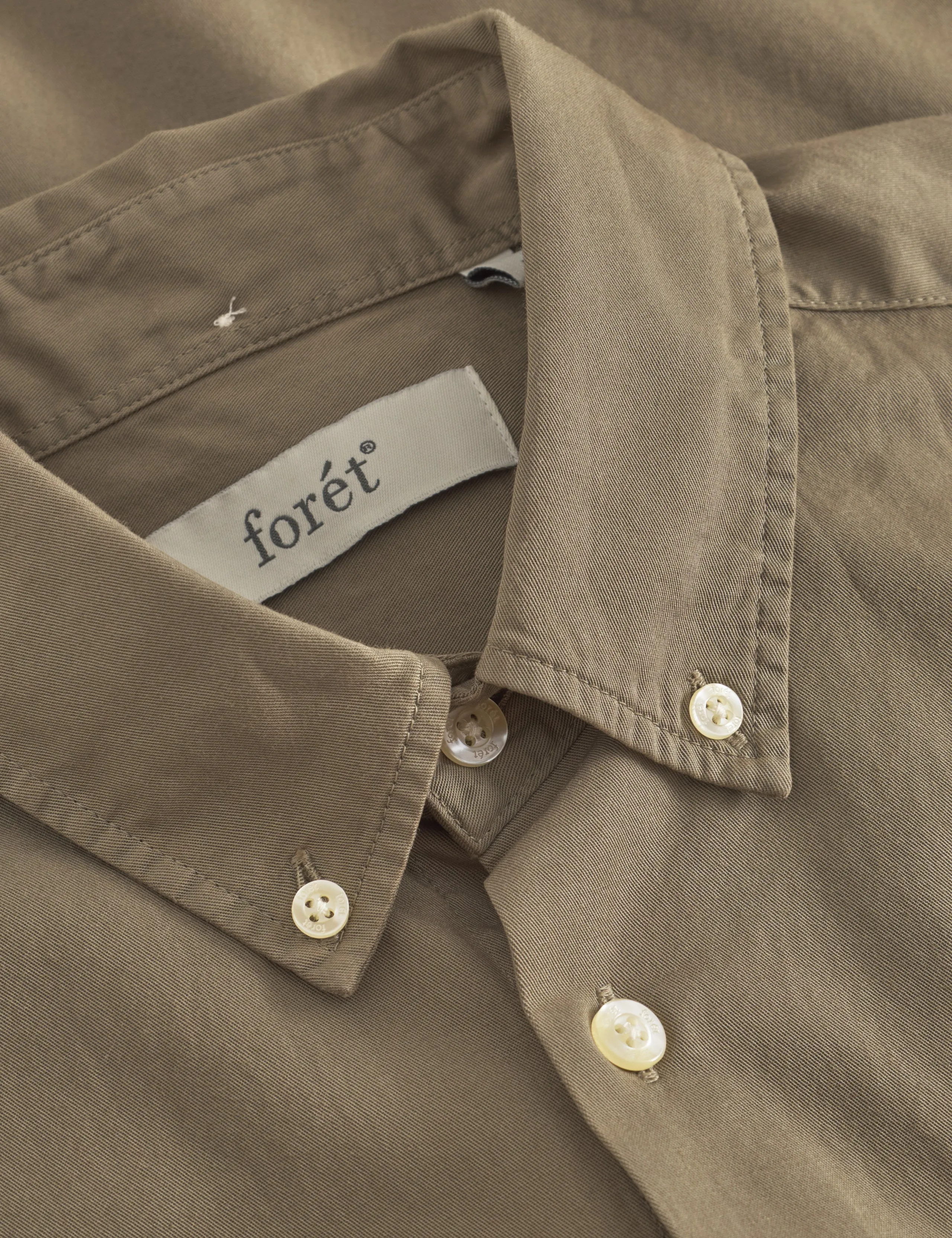 CAMP LIGHT TWILL SHIRT - DUSTY OLIVE sold by Foret product image thumbnail 3