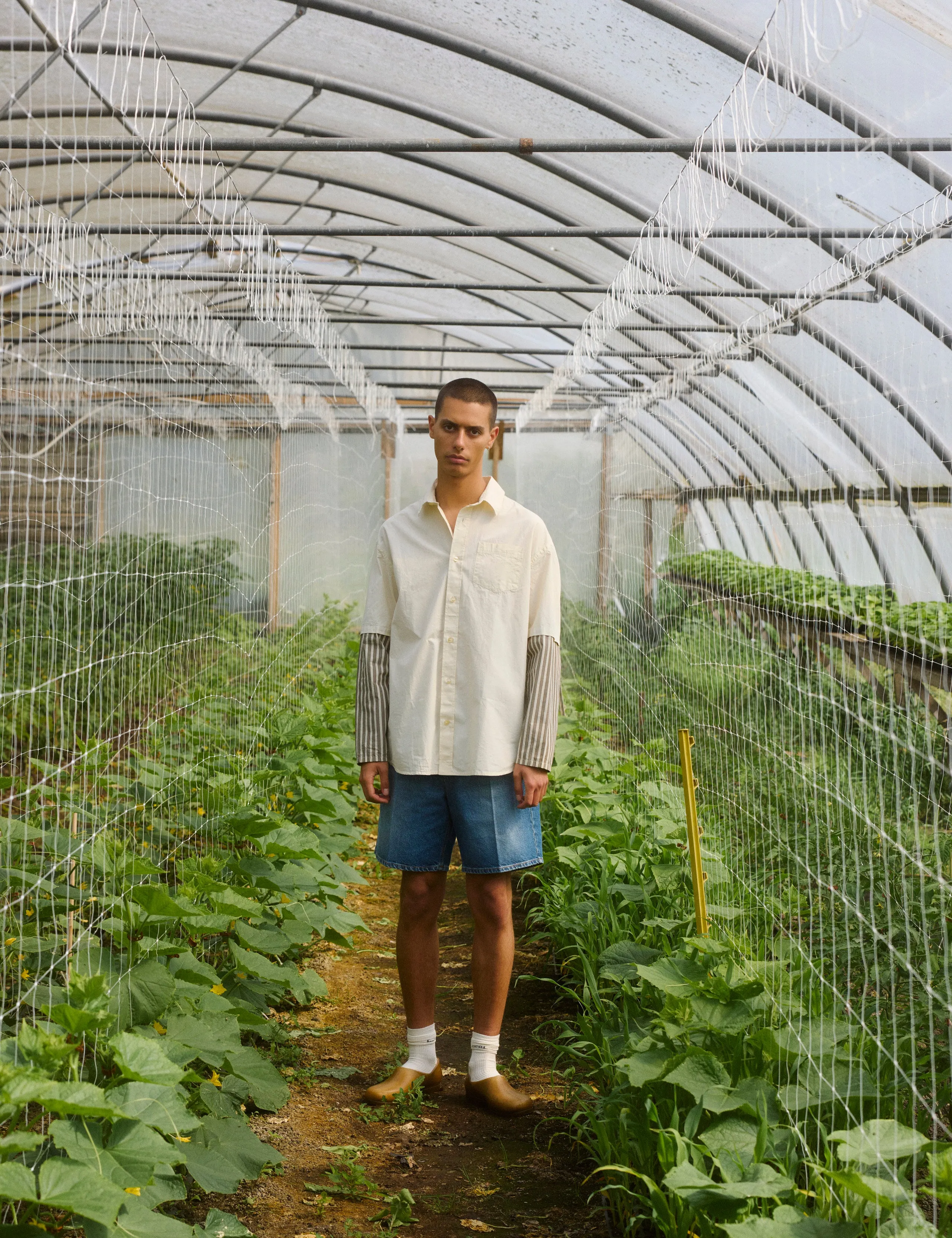 REST SHIRT - CLOUD/BROWN STRIPE sold by Foret product image thumbnail 2